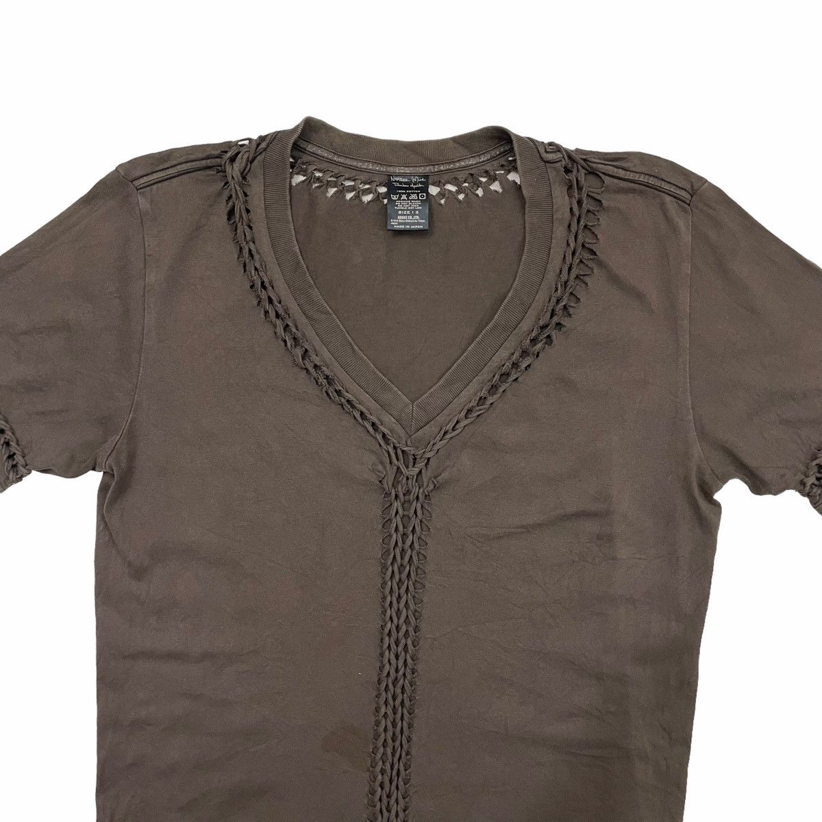 Number (N)ine × Takahiromiyashita The Soloist. 💥Numbernine S/S 2007 "About a Boy" Braided V-neck tee Size US L / EU 52-54 / 3 - 4 Thumbnail