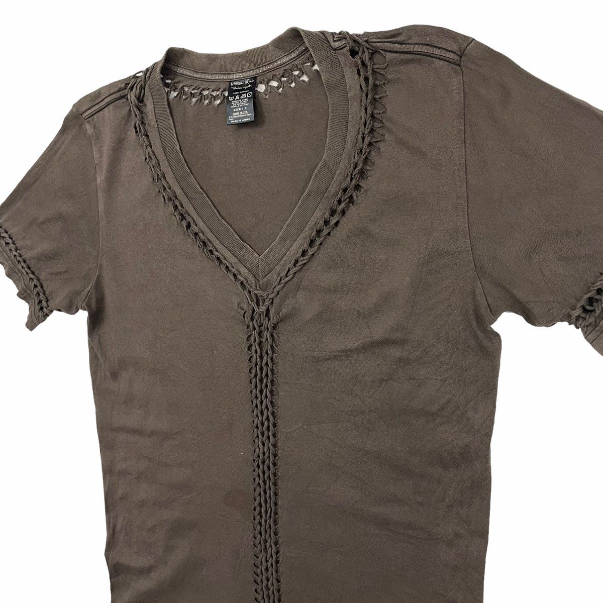 Number (N)ine × Takahiromiyashita The Soloist. 💥Numbernine S/S 2007 "About a Boy" Braided V-neck tee Size US L / EU 52-54 / 3 - 5 Thumbnail