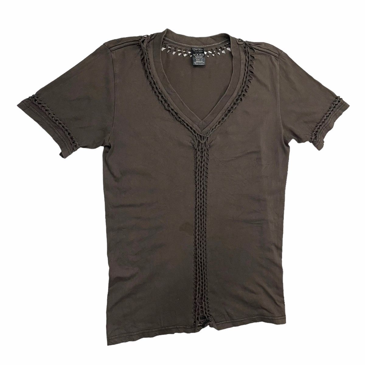 Number (N)ine × Takahiromiyashita The Soloist. 💥Numbernine S/S 2007 "About a Boy" Braided V-neck tee Size US L / EU 52-54 / 3 - 3 Thumbnail