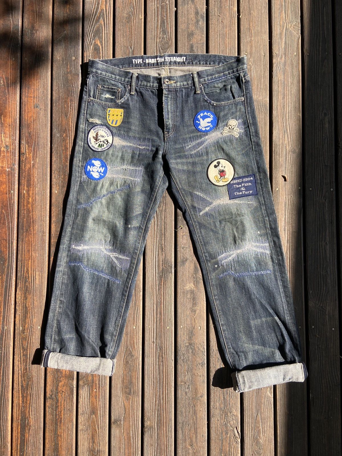 Disney × Neighborhood Neighborhood x Disney Denim Patched Jeans
