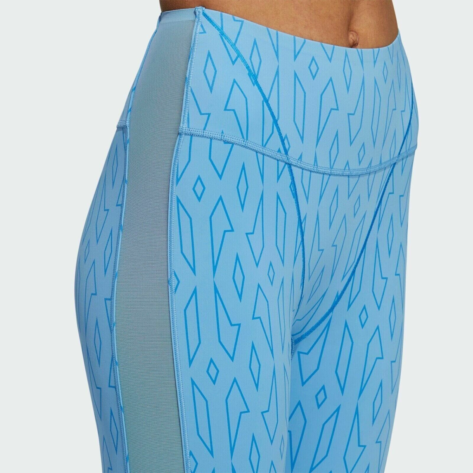 Adidas x Ivy Park Beyoncé H65398 Blue Mesh Monogram Tights