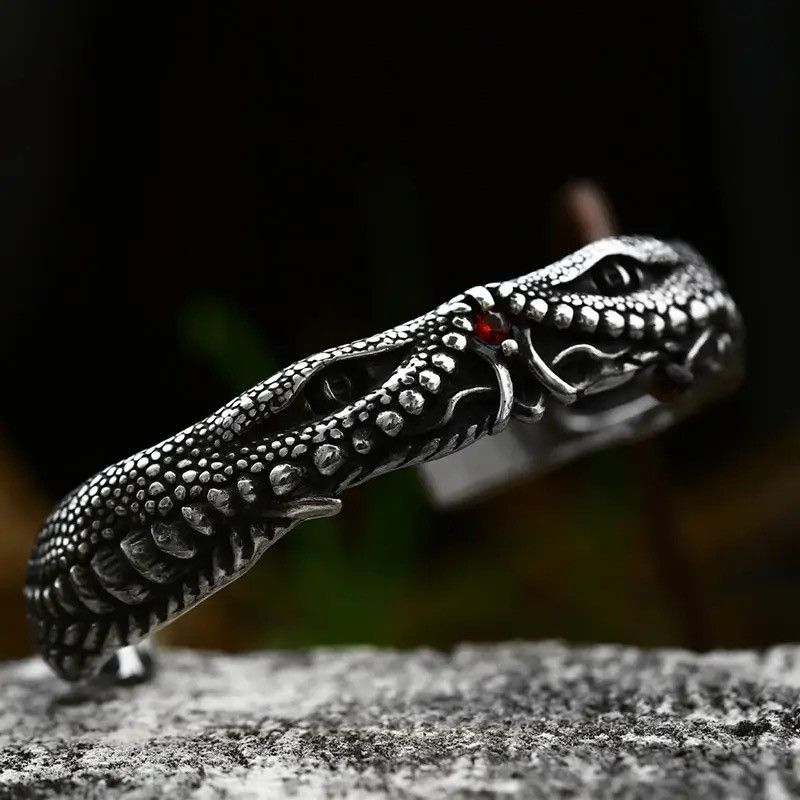 Jewelry Crocodiles Stones Eyes Bracelet Size ONE SIZE - 2 Thumbnail