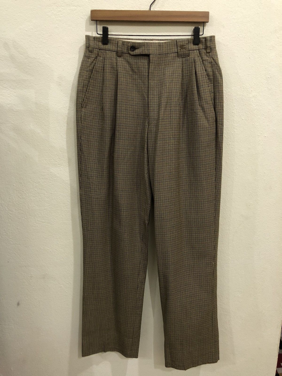 Burberry Vintage Burberry’s Plaid Tartan Baggy Wool Pant Size US 31 - 2 Thumbnail