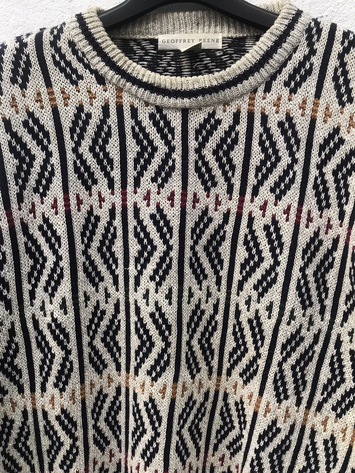Geoffrey Beene × Native Vintage Geoffrey Beene Native Knitwear Sweatshirt Size US L / EU 52-54 / 3 - 3 Thumbnail