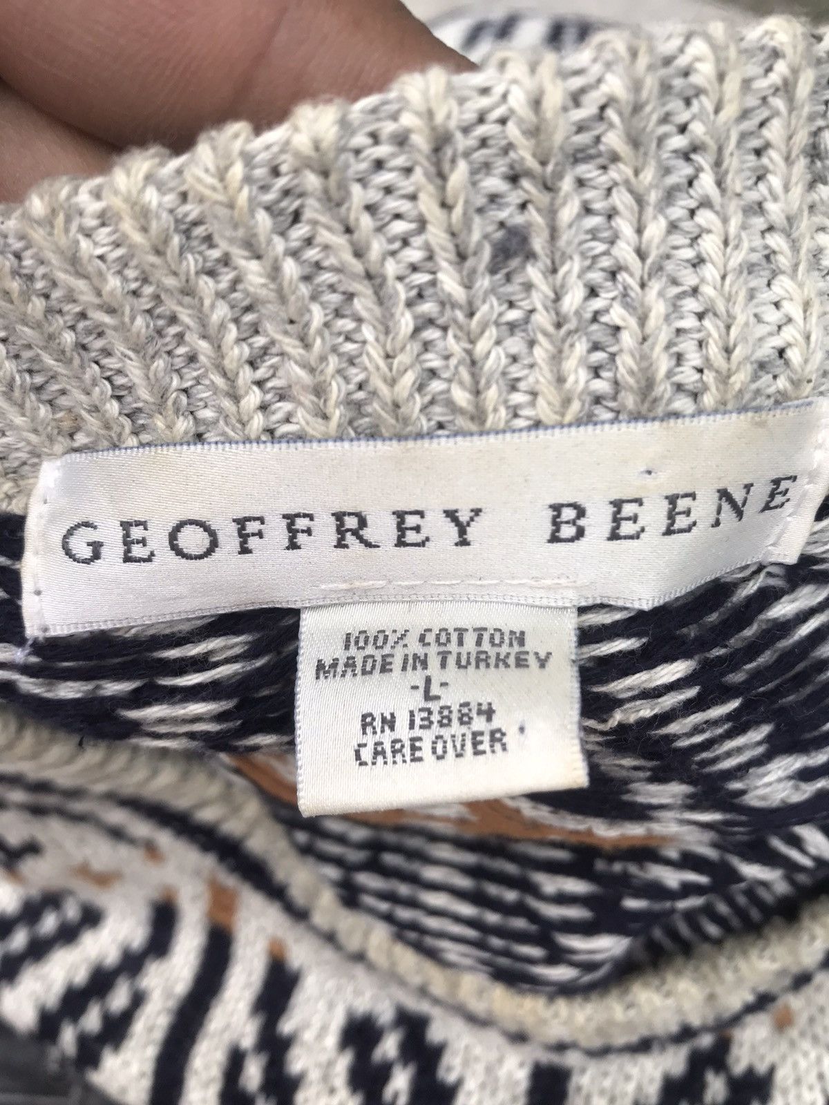 Geoffrey Beene × Native Vintage Geoffrey Beene Native Knitwear Sweatshirt Size US L / EU 52-54 / 3 - 5 Thumbnail