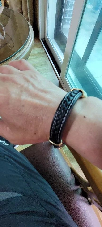 Jewelry Gold-Plated 316 Stainless Steel Leather Cord Bracelet Size ONE SIZE - 3 Thumbnail