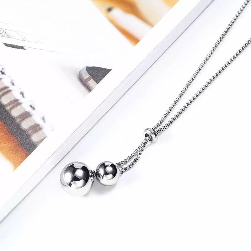 Jewelry Stainless Steel Long Bead Necklace Size ONE SIZE - 1 Thumbnail