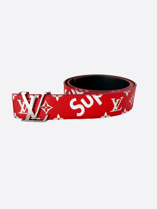 Supreme Louis Vuitton Supreme Red Monogram Leather Belt