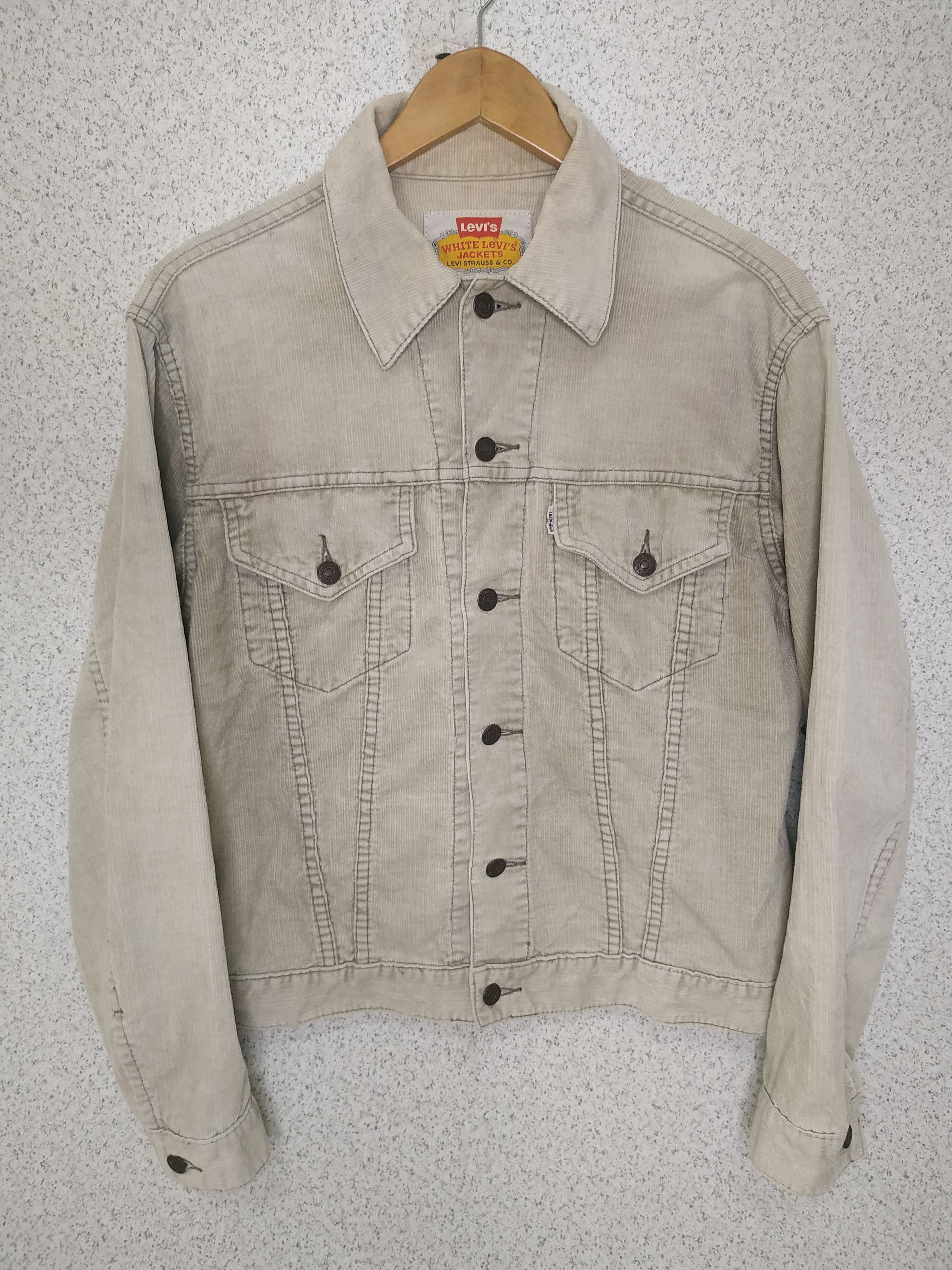 Levi's Vintage White Levi's Trucker Corduroy Jacket Size US S / EU 44-46 / 1 - 1 Thumbnail