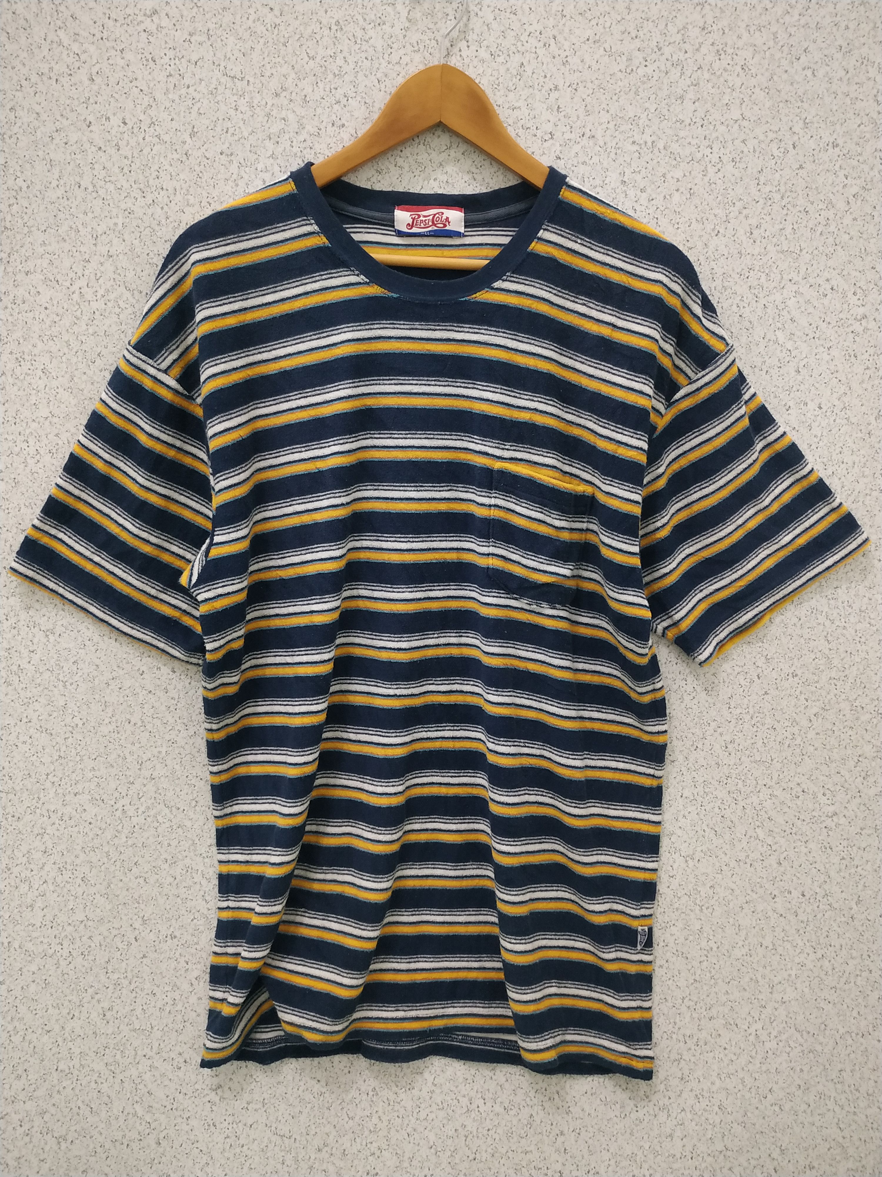 Coca Cola Vintage Pepsi-Cola Stripe Wool T-shirt Size US L / EU 52-54 / 3 - 1 Thumbnail