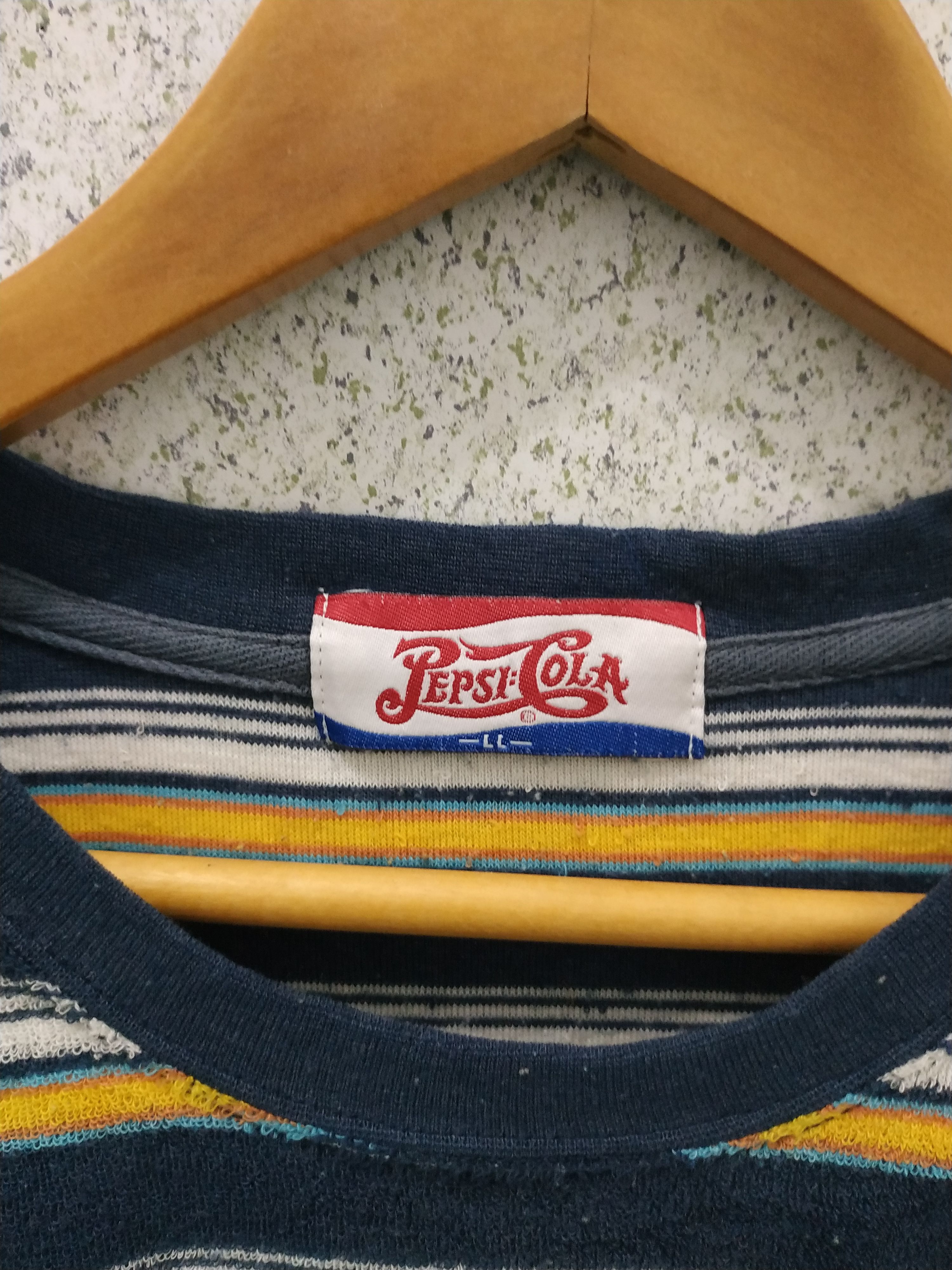 Coca Cola Vintage Pepsi-Cola Stripe Wool T-shirt Size US L / EU 52-54 / 3 - 2 Thumbnail