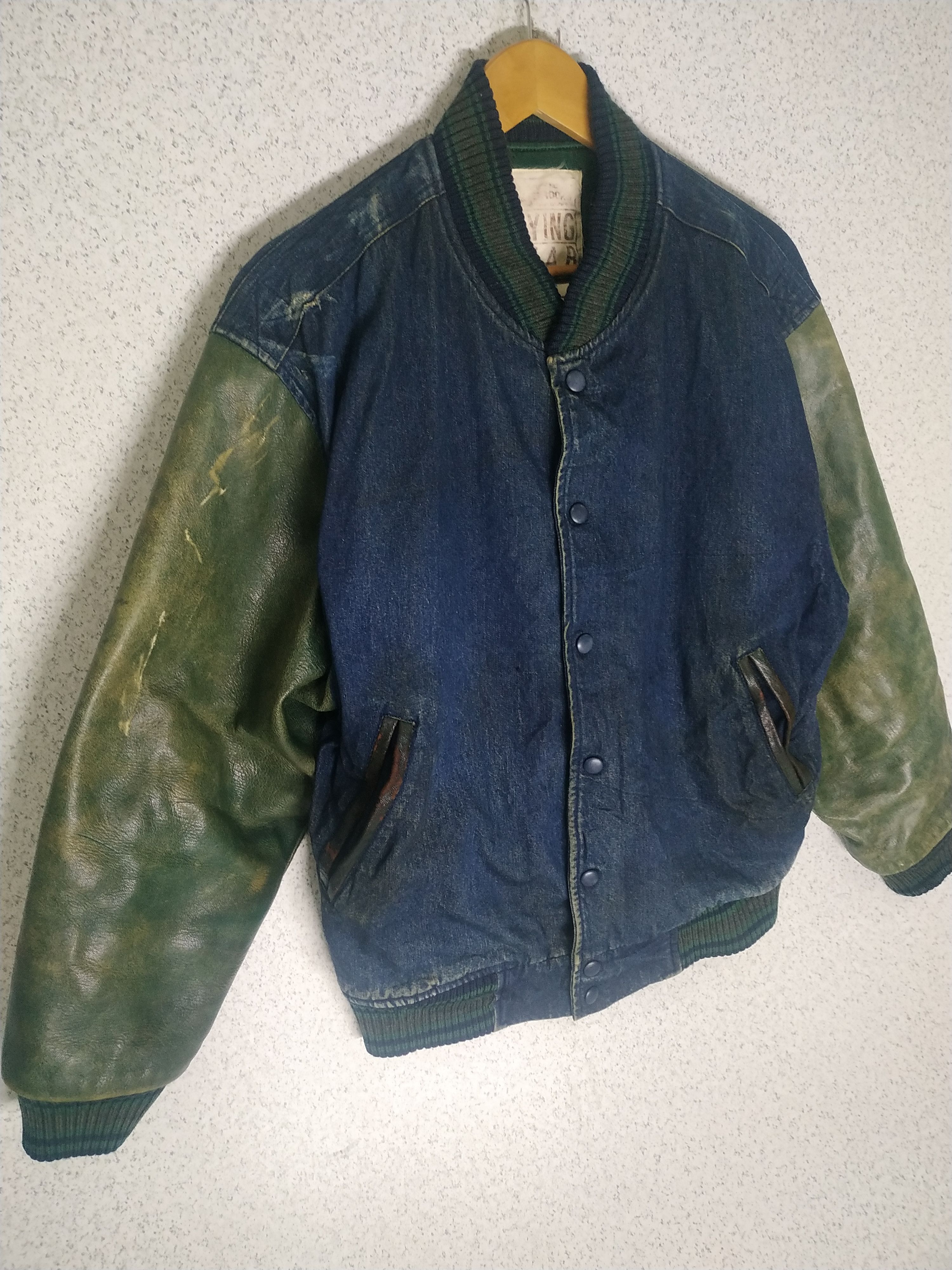 Vintage Vintage Flying Gear by Scene Denim Varsity Jacket Size US L / EU 52-54 / 3 - 3 Thumbnail