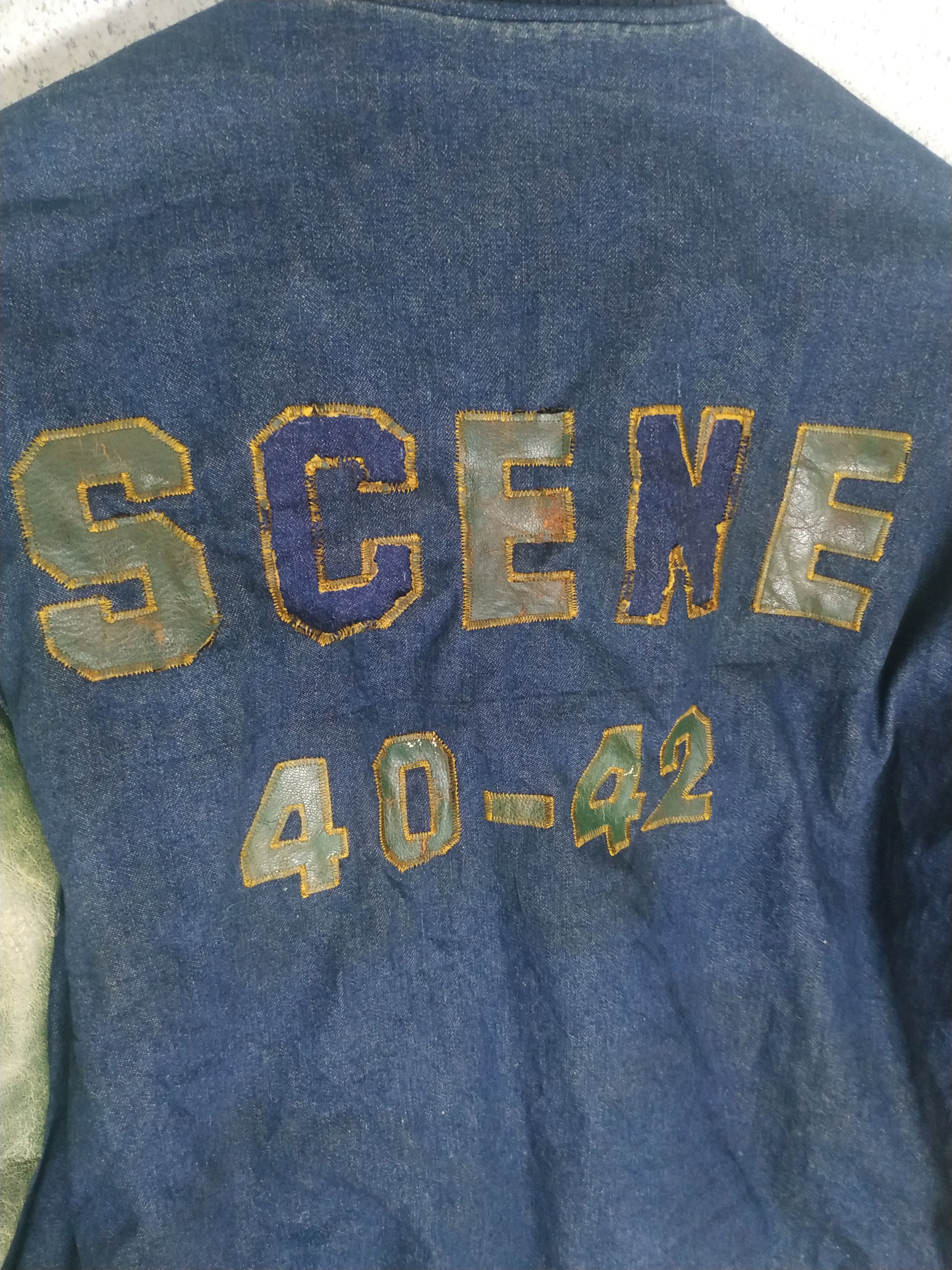 Vintage Vintage Flying Gear by Scene Denim Varsity Jacket Size US L / EU 52-54 / 3 - 5 Thumbnail