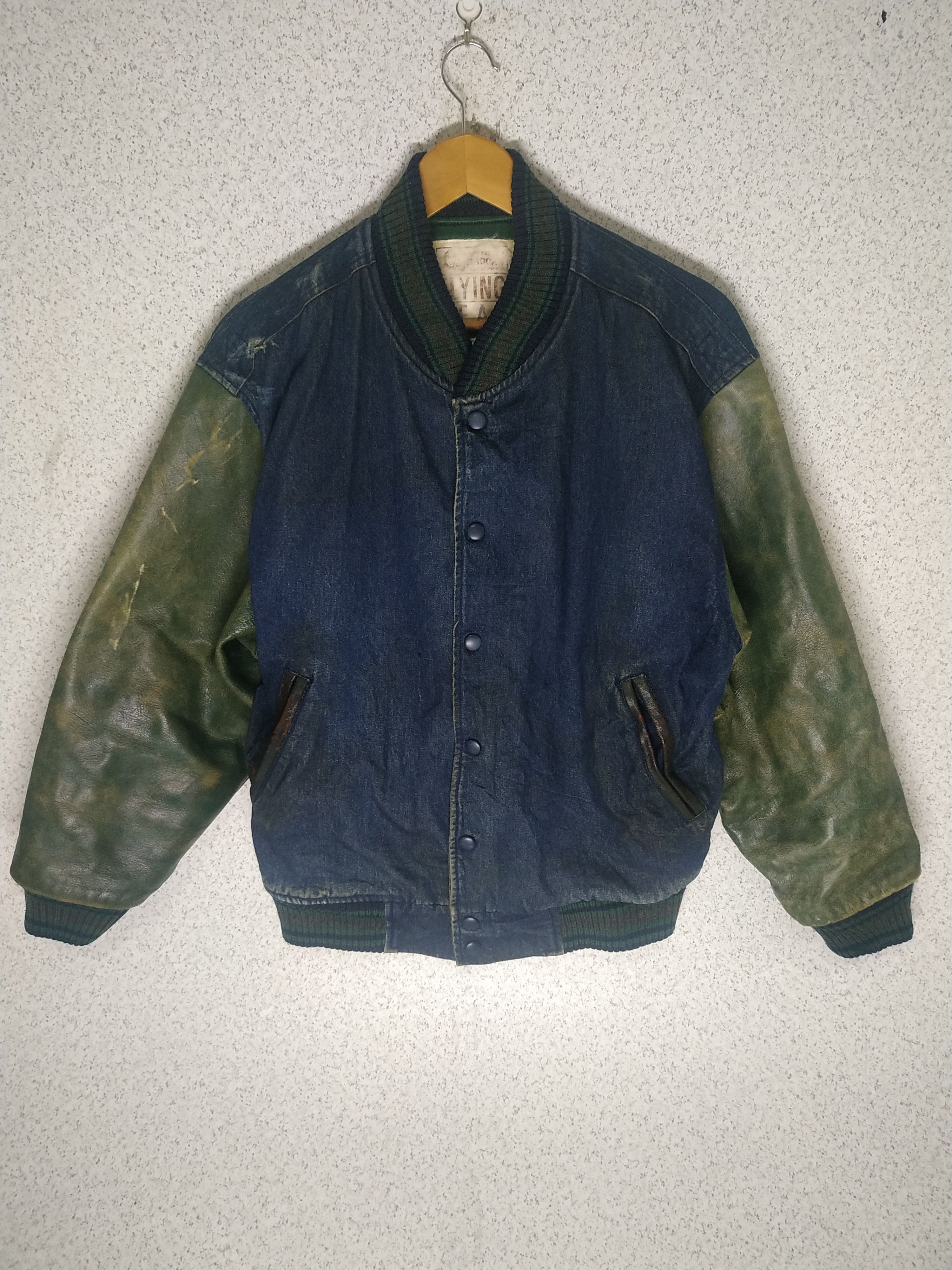 Vintage Vintage Flying Gear by Scene Denim Varsity Jacket Size US L / EU 52-54 / 3 - 1 Thumbnail