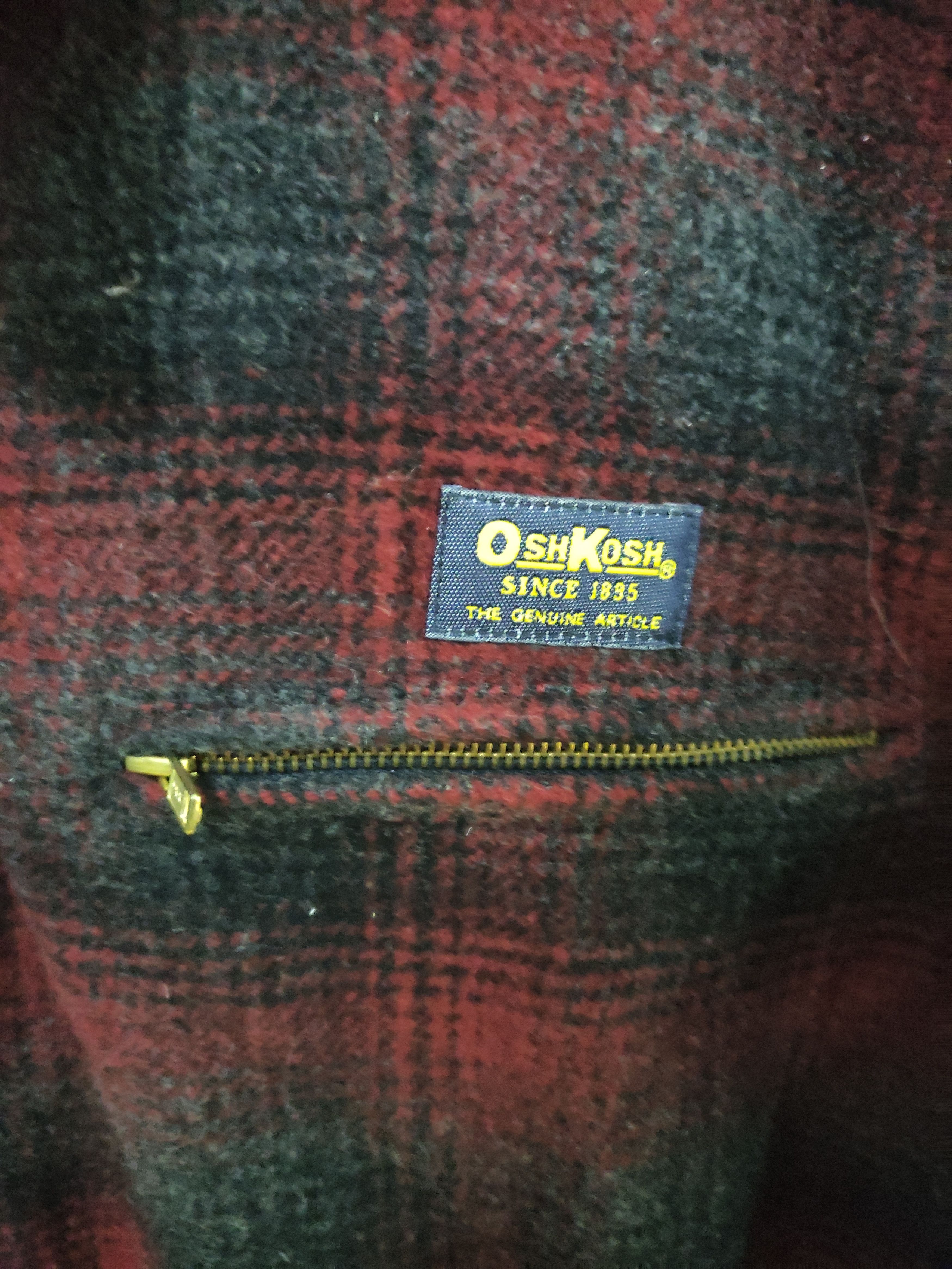 Flannel Vintage Oshkosh Checkered Zip Up Wool Flannel Jacket Size US L / EU 52-54 / 3 - 6 Thumbnail