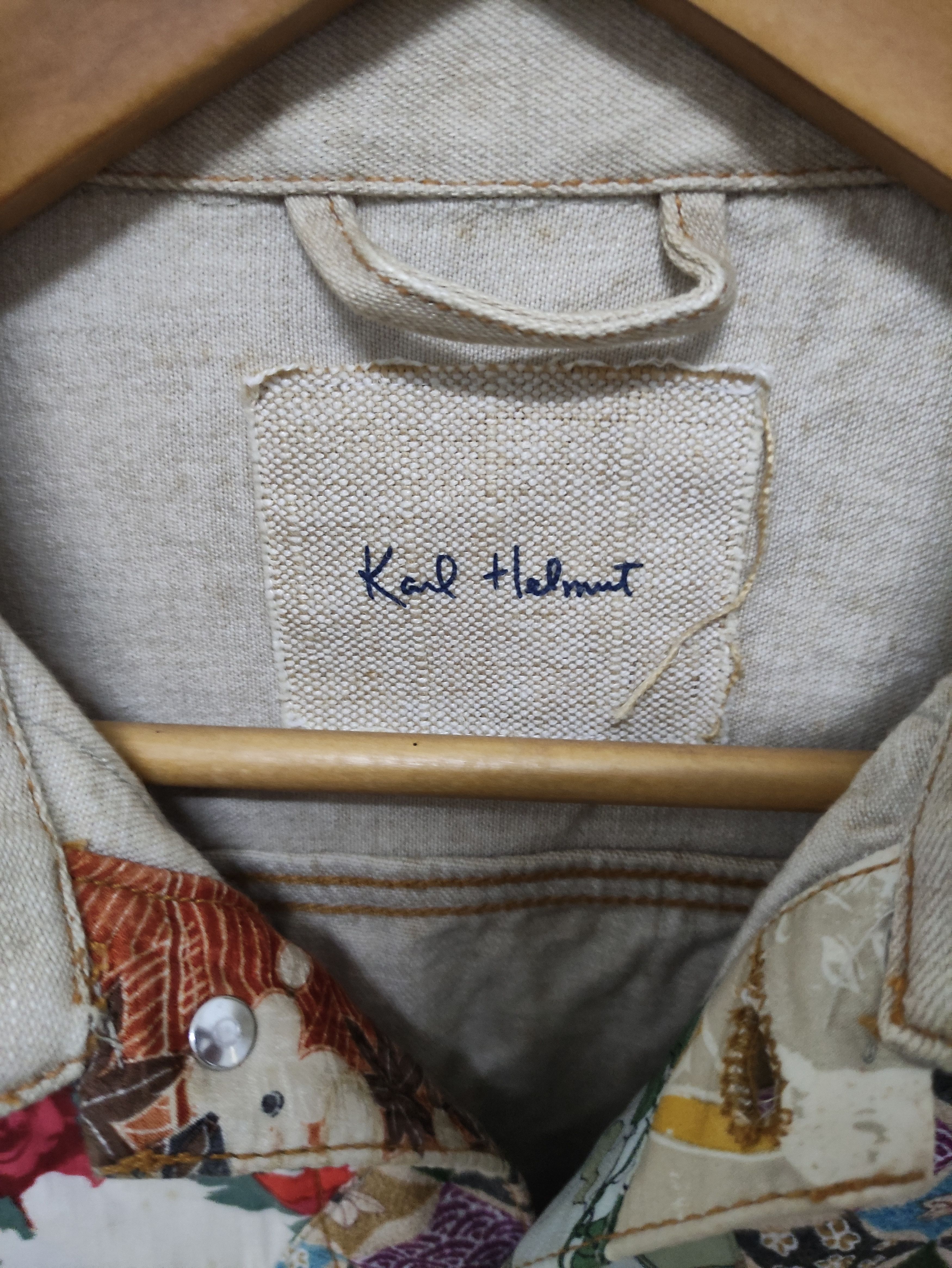 Karl Helmut × Pink House × Vintage Vintage Karl Helmut Japanese Art Trucker Jacket Size US L / EU 52-54 / 3 - 7 Thumbnail