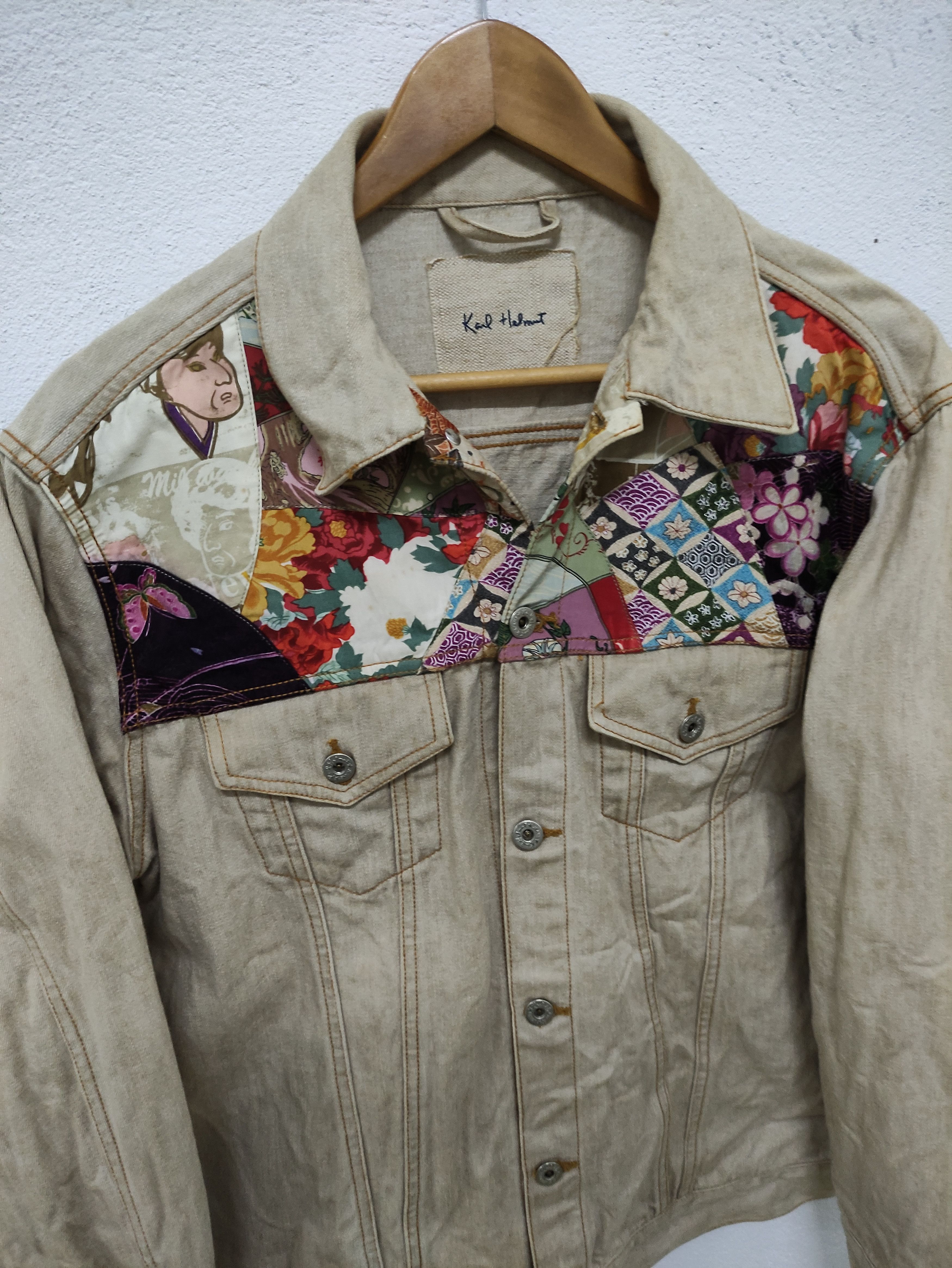 Karl Helmut × Pink House × Vintage Vintage Karl Helmut Japanese Art Trucker Jacket Size US L / EU 52-54 / 3 - 3 Thumbnail