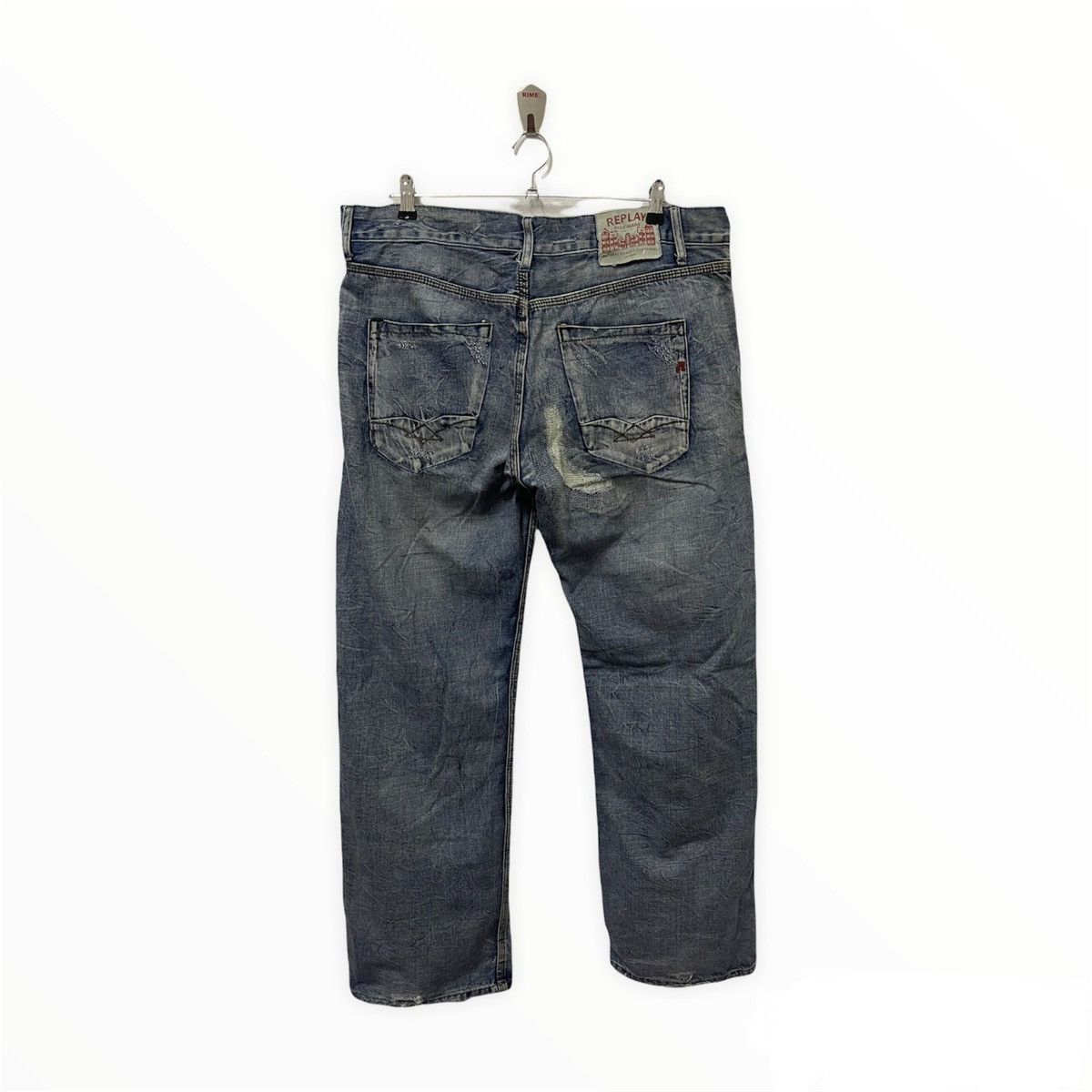 Japanese Brand × Replay × Vintage Vintage Replay Ripped Zigzag Blue Wash Distress Jeans Size US 38 / EU 54 - 11 Thumbnail