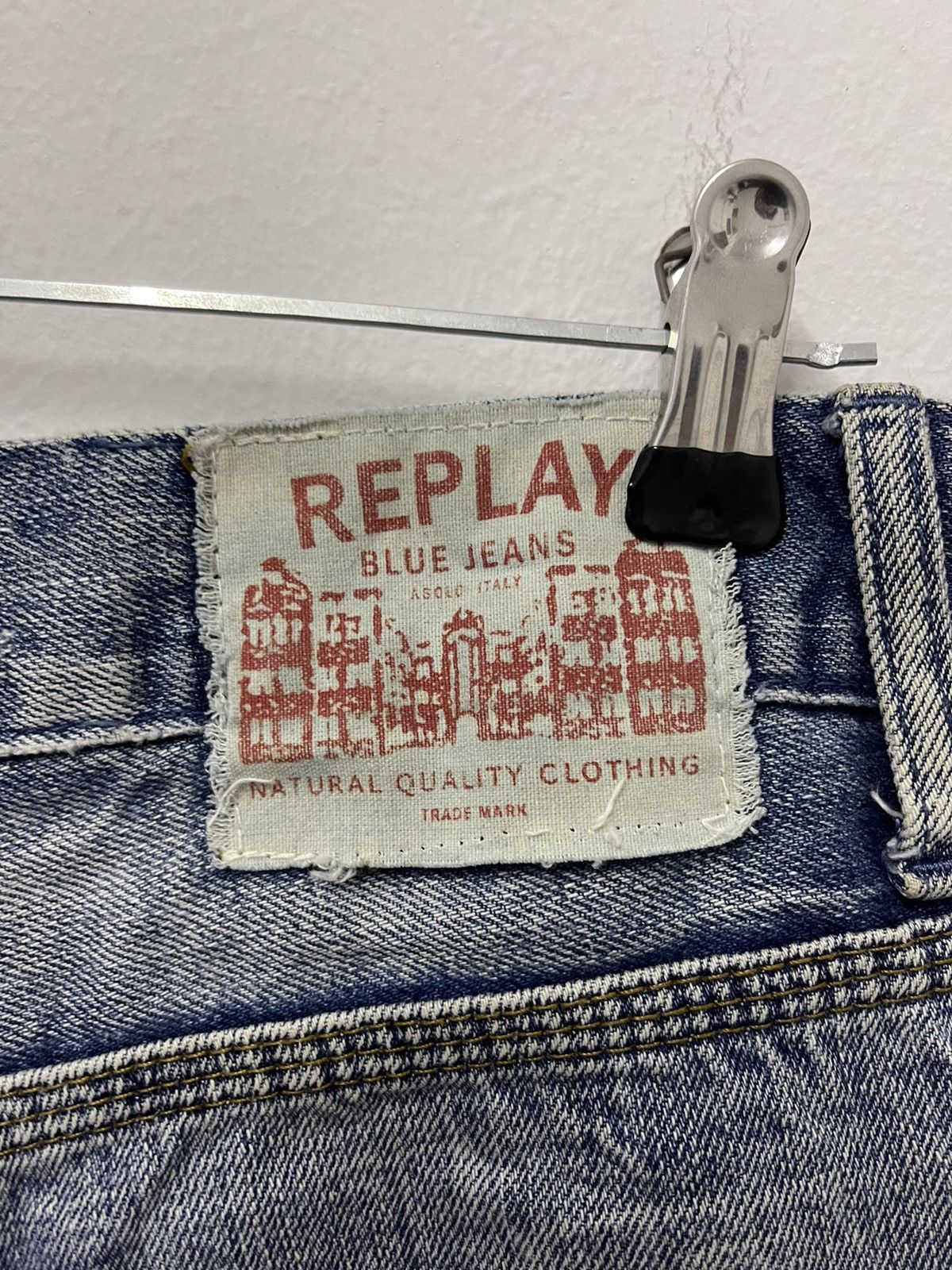 Japanese Brand × Replay × Vintage Vintage Replay Ripped Zigzag Blue Wash Distress Jeans Size US 38 / EU 54 - 16 Thumbnail