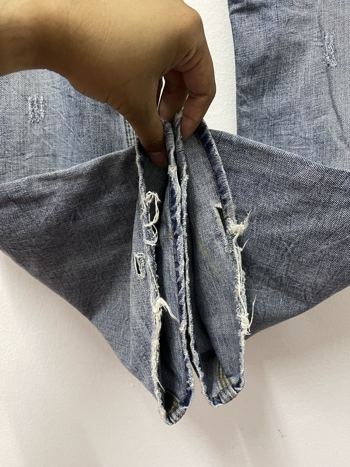 Japanese Brand × Replay × Vintage Vintage Replay Ripped Zigzag Blue Wash Distress Jeans Size US 38 / EU 54 - 9 Thumbnail