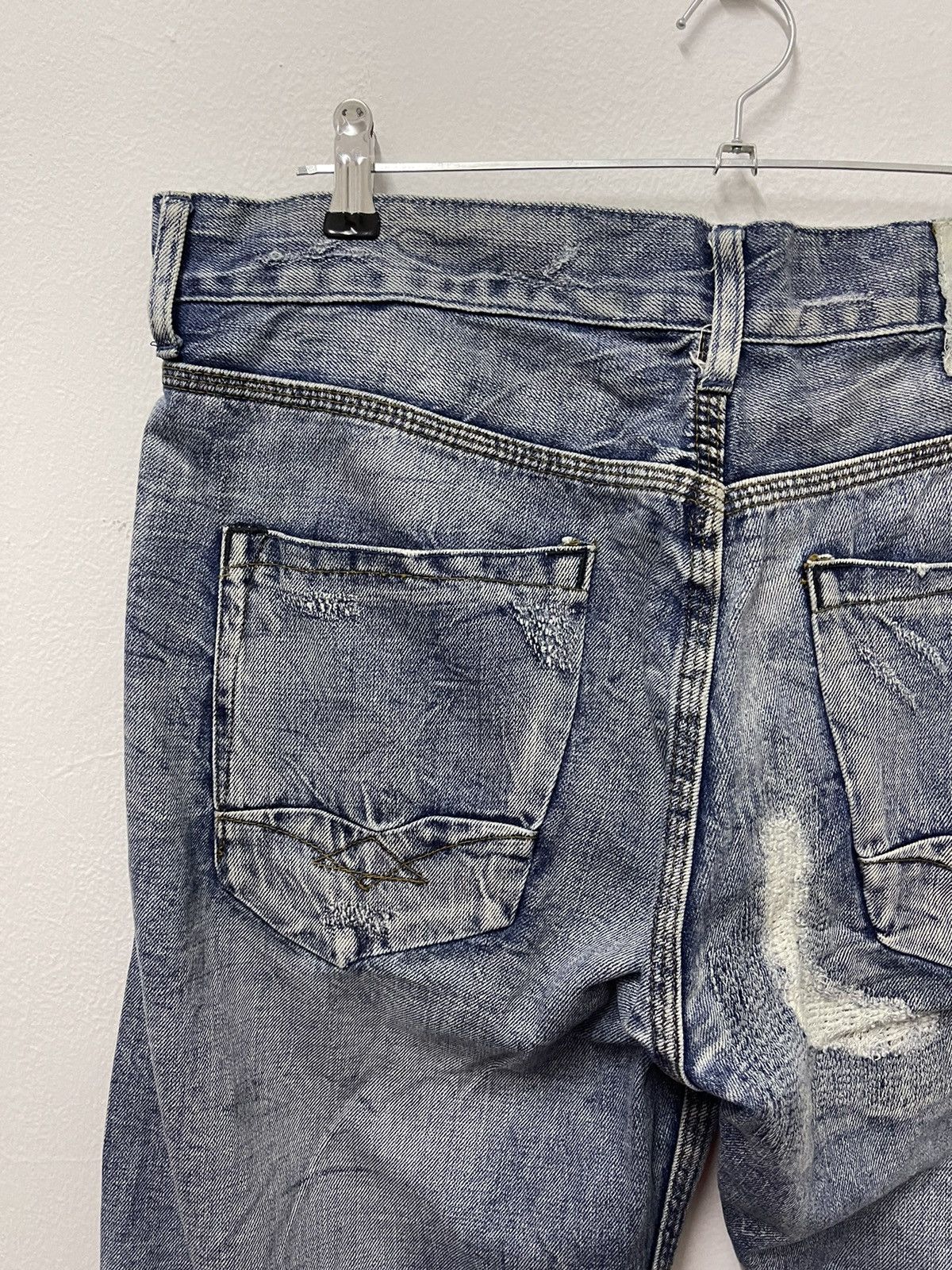 Japanese Brand × Replay × Vintage Vintage Replay Ripped Zigzag Blue Wash Distress Jeans Size US 38 / EU 54 - 14 Thumbnail