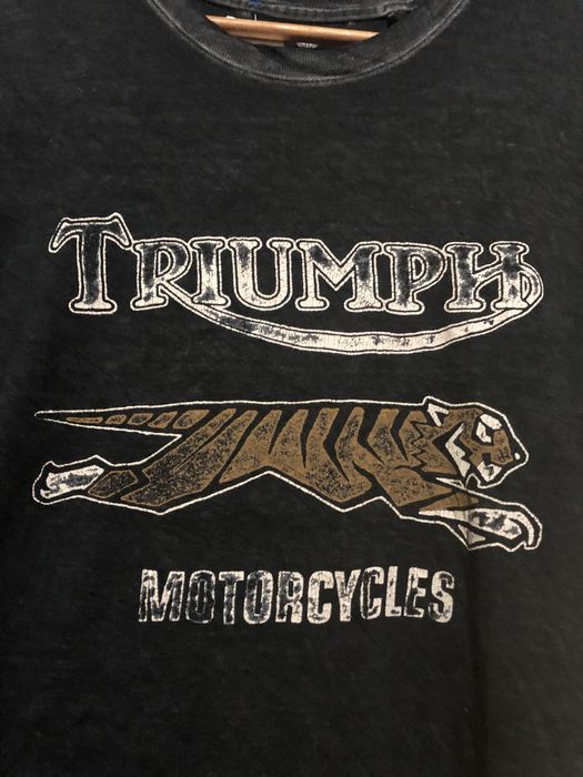 Lucky Brand Men's Triumph Motorcycle Tee (Medium, Faded Green