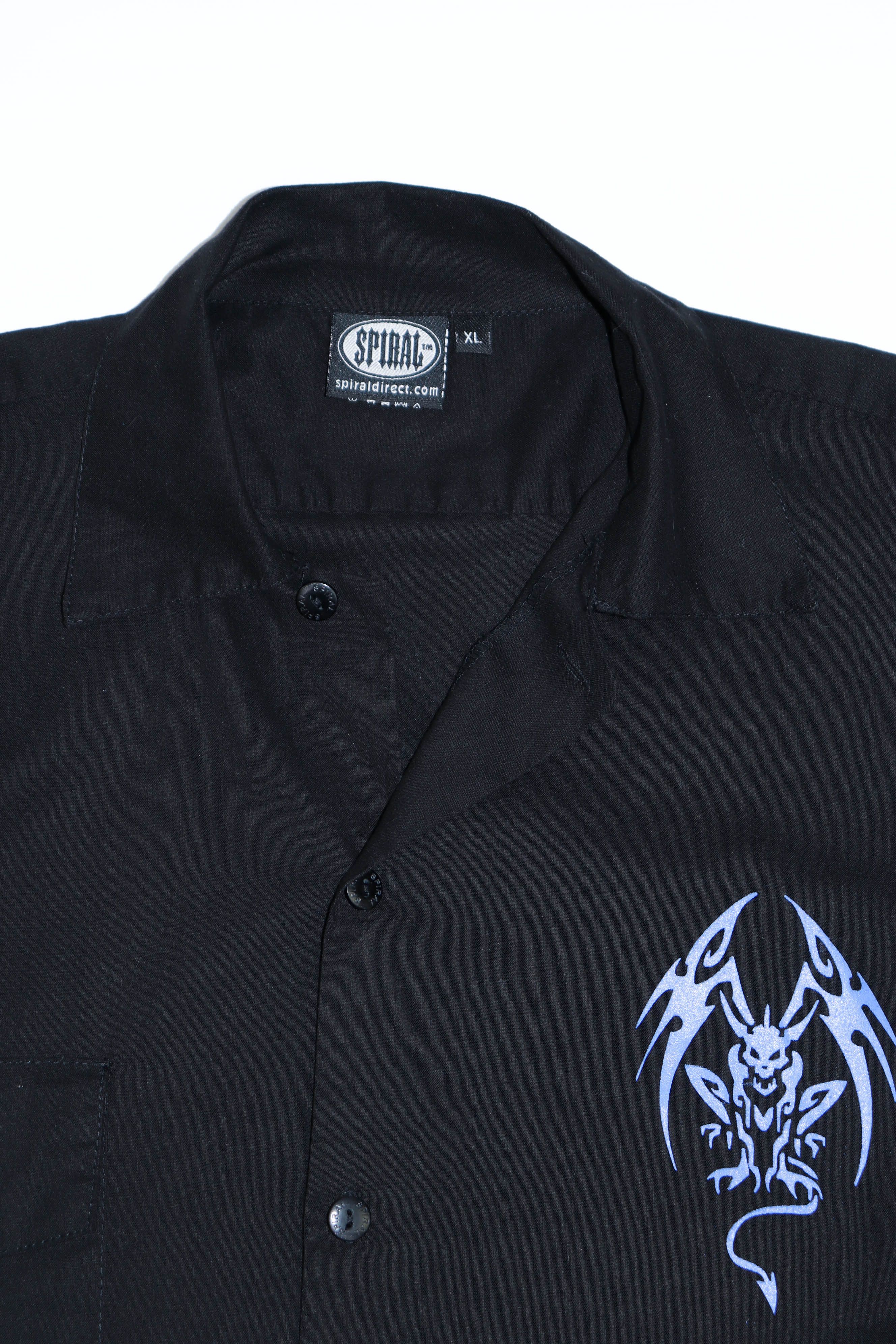 Tribal Streetwear Spiral Vintage Tribal Style Graphics Black S/S Pockets Shirt Size US XL / EU 56 / 4 - 9 Thumbnail