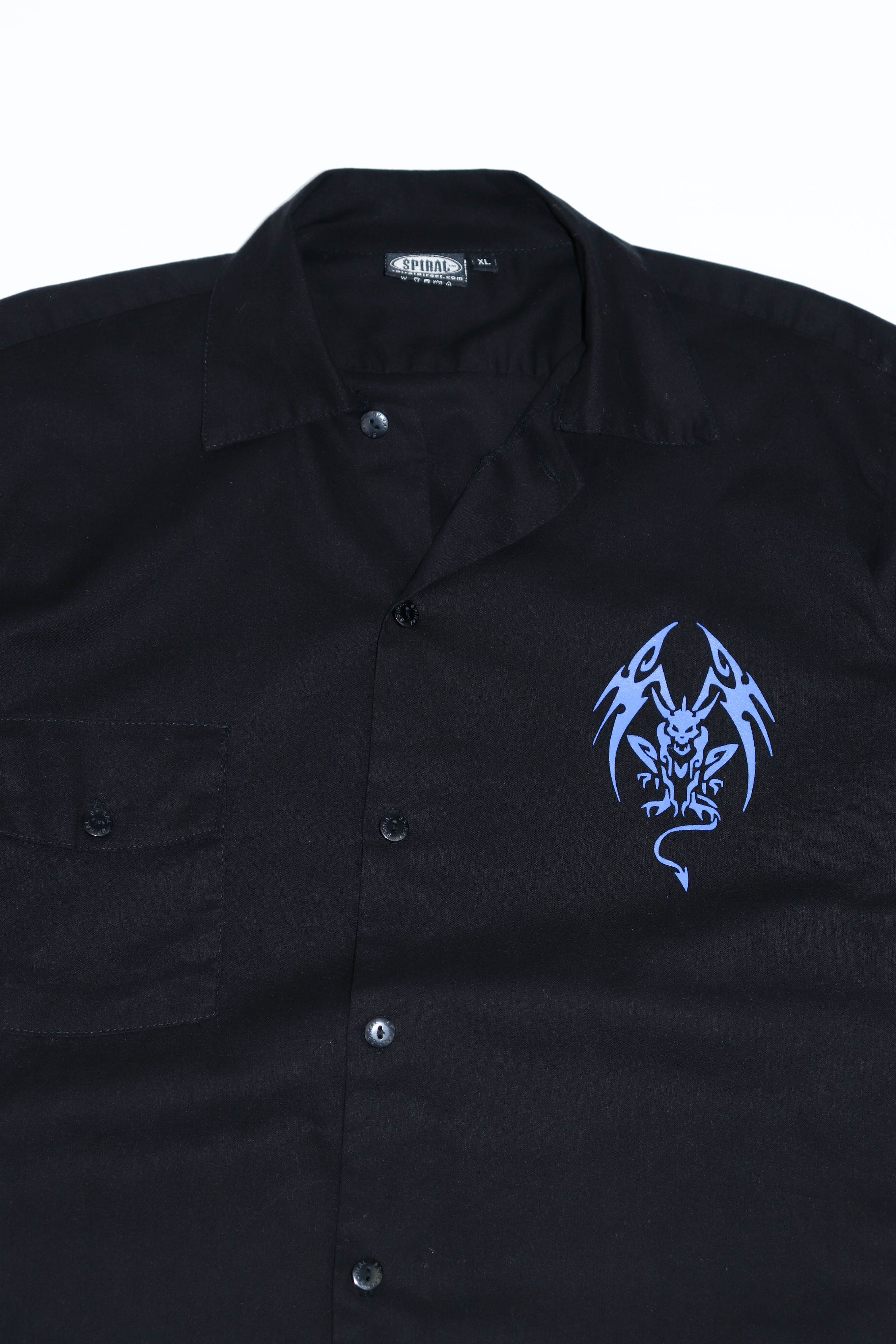 Tribal Streetwear Spiral Vintage Tribal Style Graphics Black S/S Pockets Shirt Size US XL / EU 56 / 4 - 3 Thumbnail