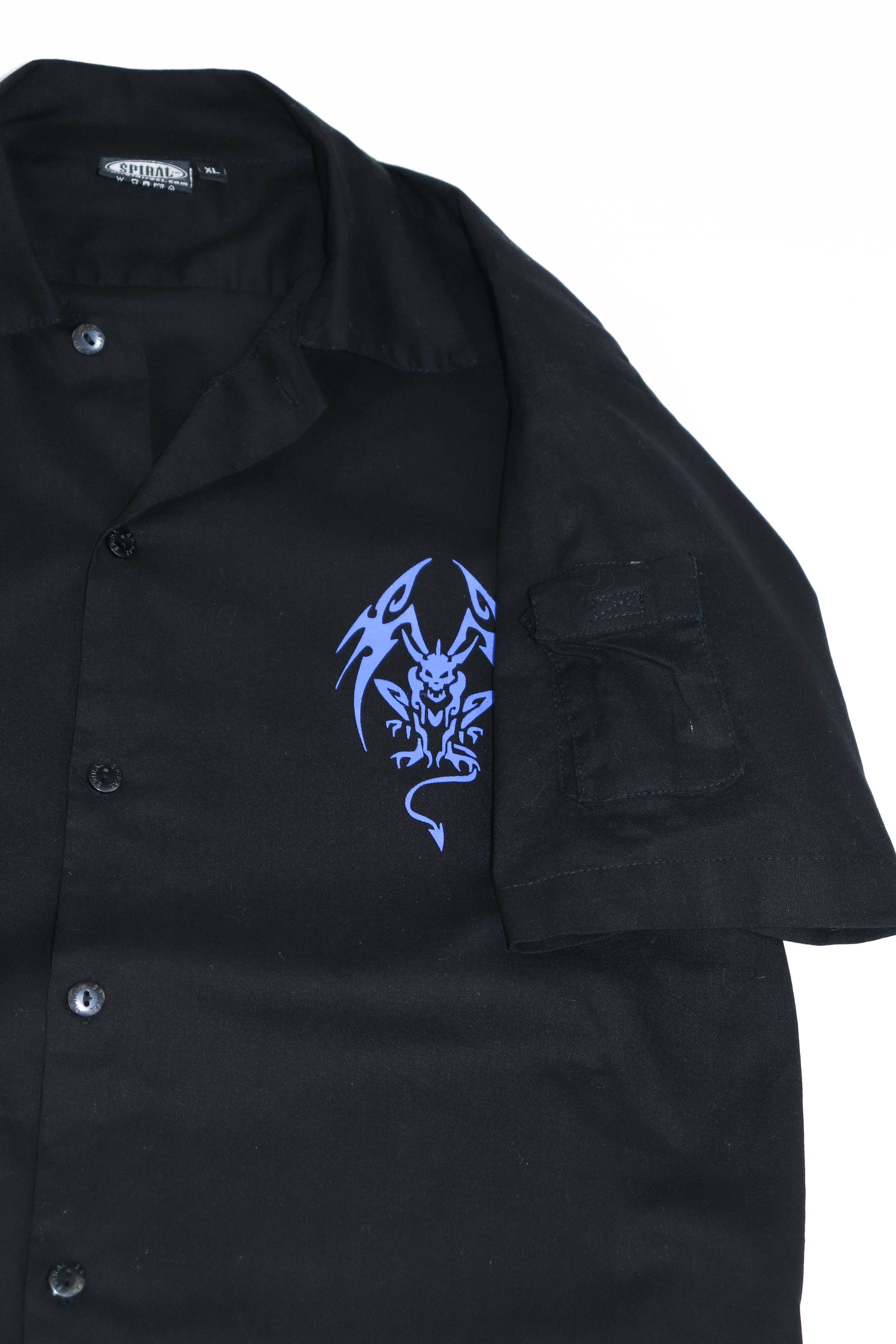 Tribal Streetwear Spiral Vintage Tribal Style Graphics Black S/S Pockets Shirt Size US XL / EU 56 / 4 - 6 Thumbnail