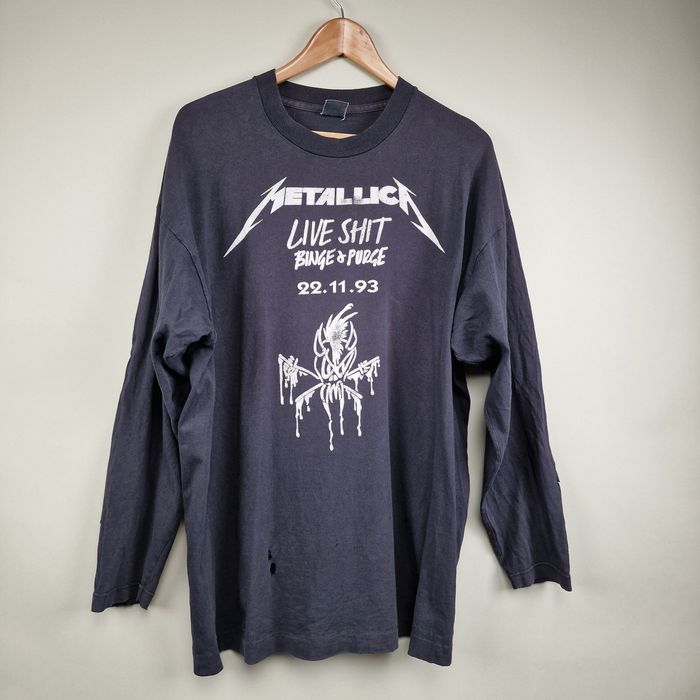 Vintage 1993 Metallica Box Live Shit Binge Purge Long Sleeve XL | Grailed