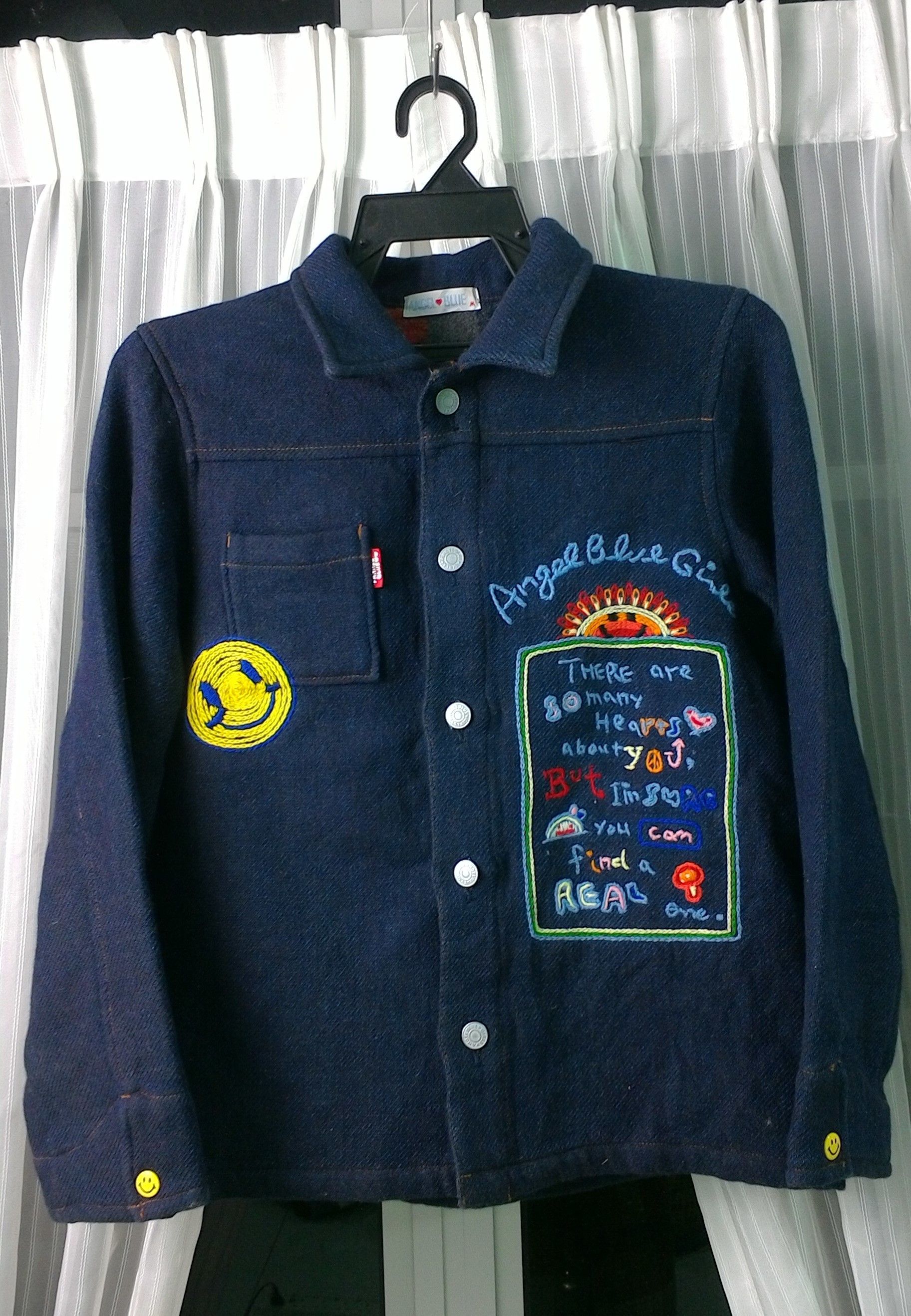 Hysteric Glamour 1990s Angel Blue - Embroidery Pop Denim Jacket Size US M / EU 48-50 / 2 - 1 Thumbnail