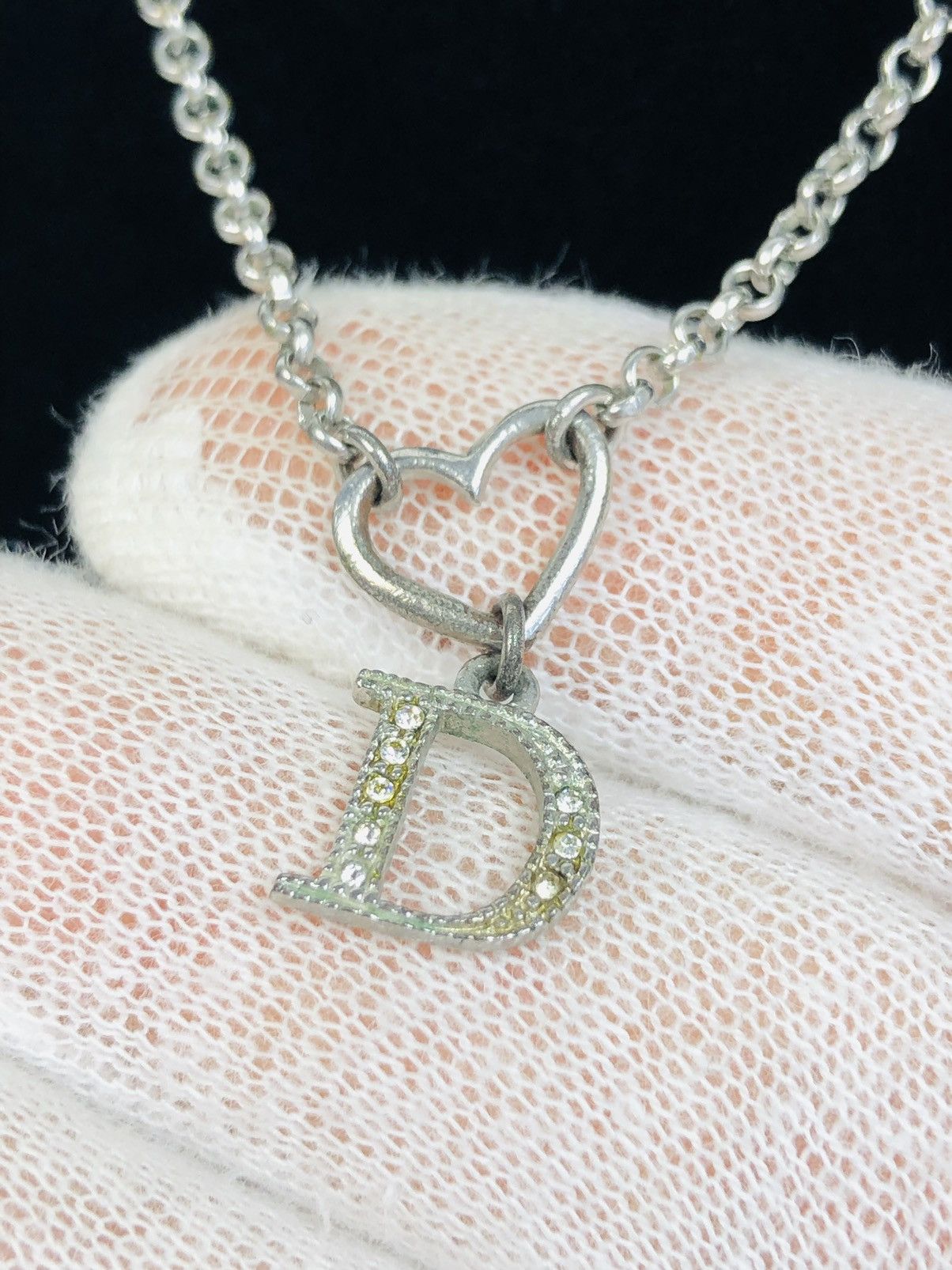 Dior Dior encrusted D necklace Size ONE SIZE - 2 Thumbnail