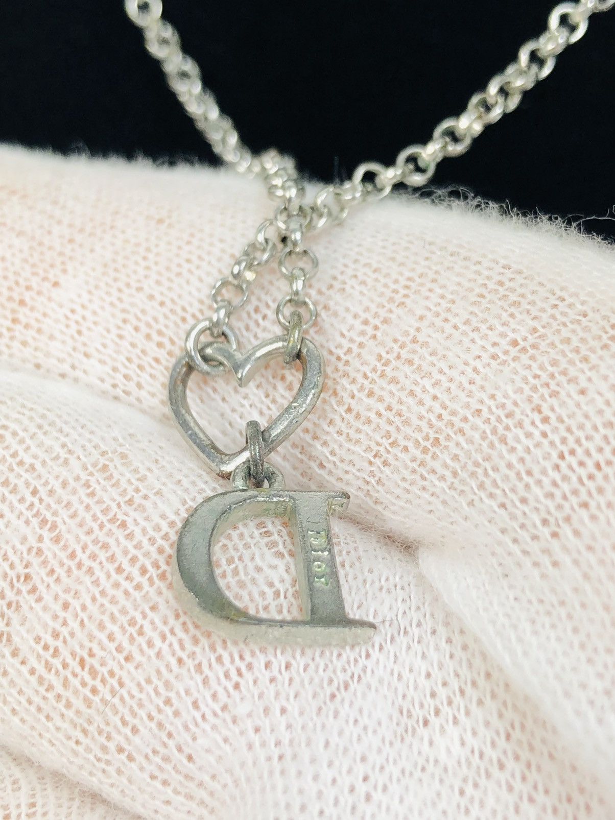 Dior Dior encrusted D necklace Size ONE SIZE - 3 Thumbnail