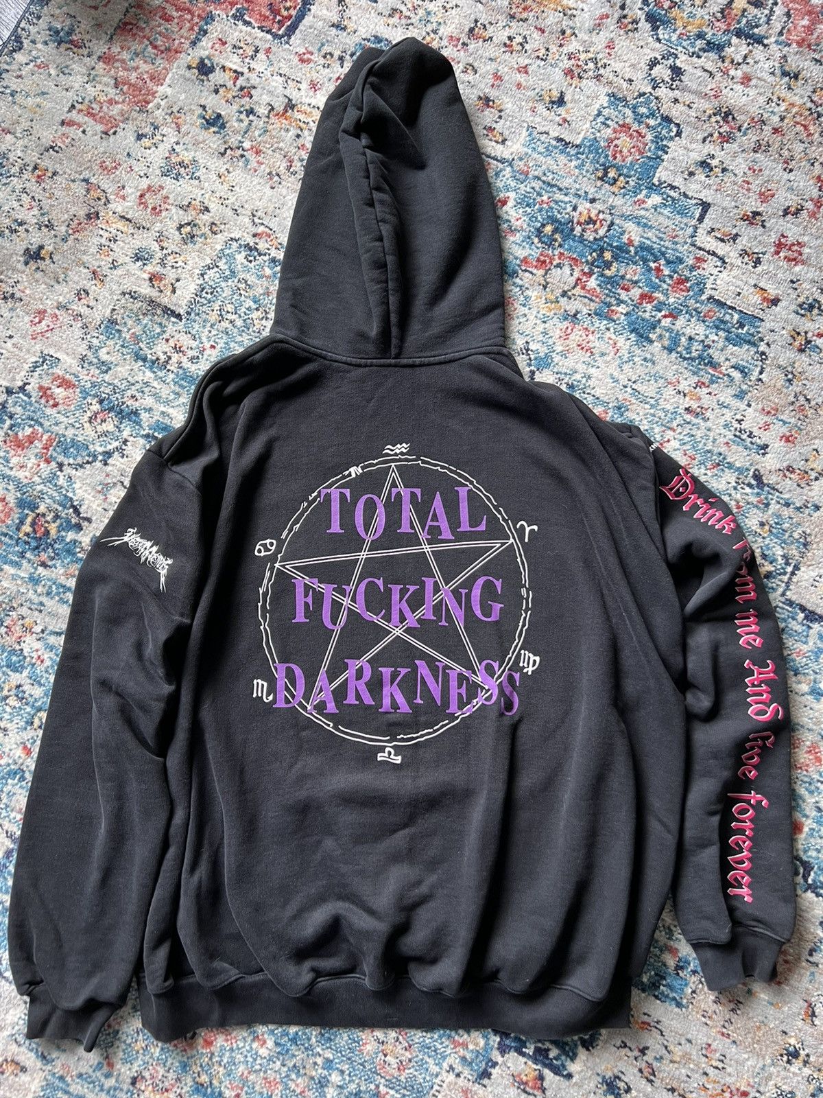 Pre owned Total Fucking Darkness Hoodie In Black