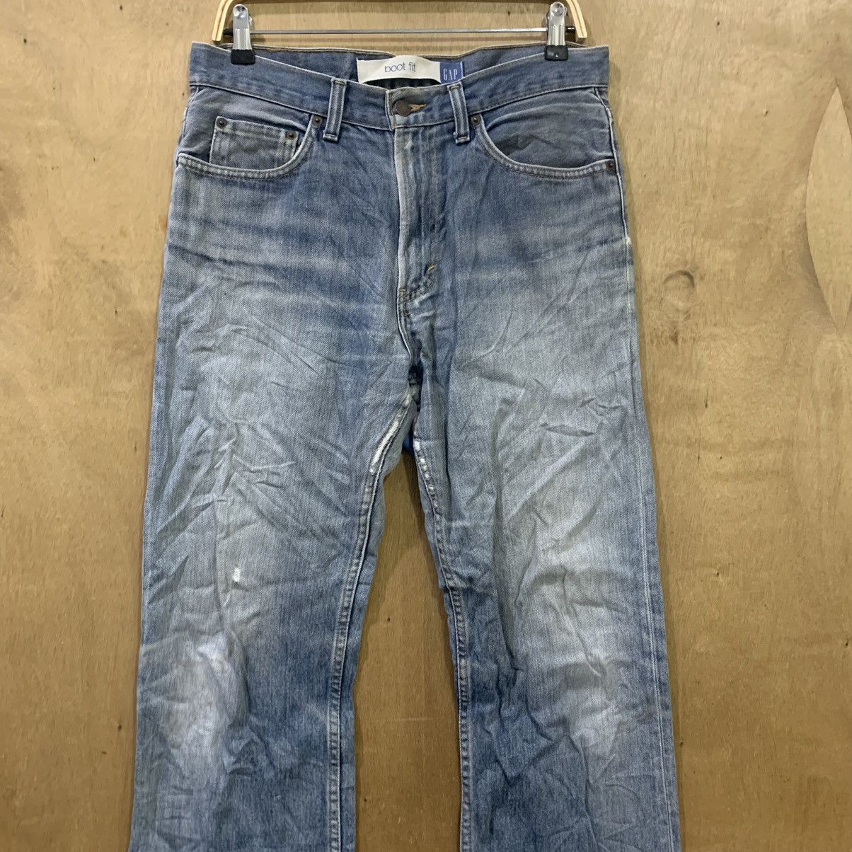 Gap GAP BLUE Vintage 90s Boot Fit Distress Stonewash Denim Jean Size US 33 - 4 Thumbnail