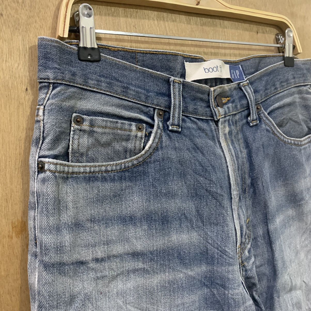 Gap GAP BLUE Vintage 90s Boot Fit Distress Stonewash Denim Jean Size US 33 - 6 Thumbnail