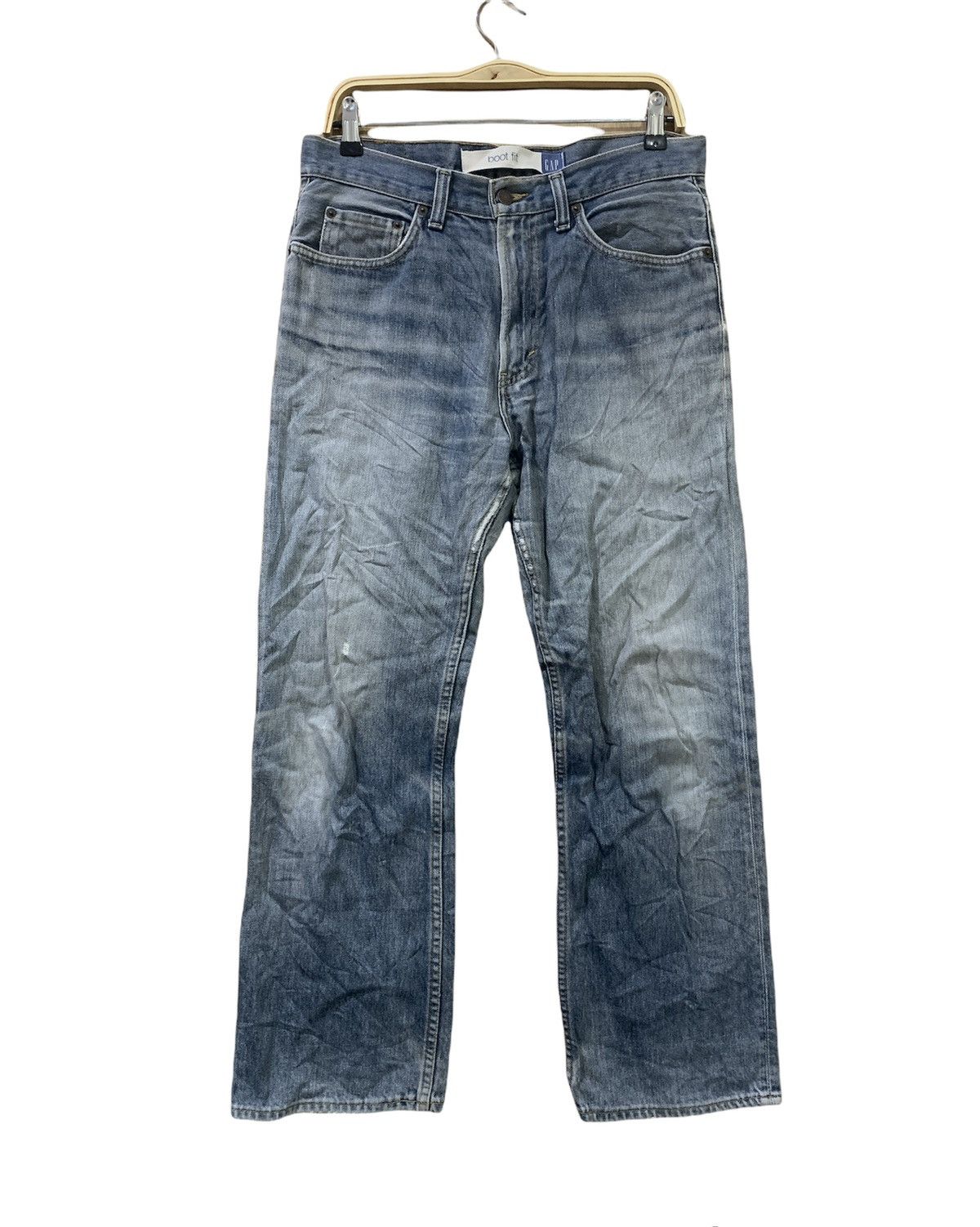 Gap GAP BLUE Vintage 90s Boot Fit Distress Stonewash Denim Jean Size US 33 - 1 Thumbnail