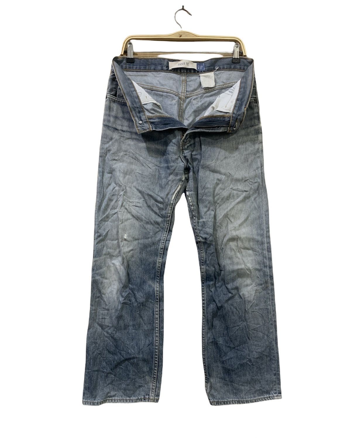 Gap GAP BLUE Vintage 90s Boot Fit Distress Stonewash Denim Jean Size US 33 - 3 Thumbnail