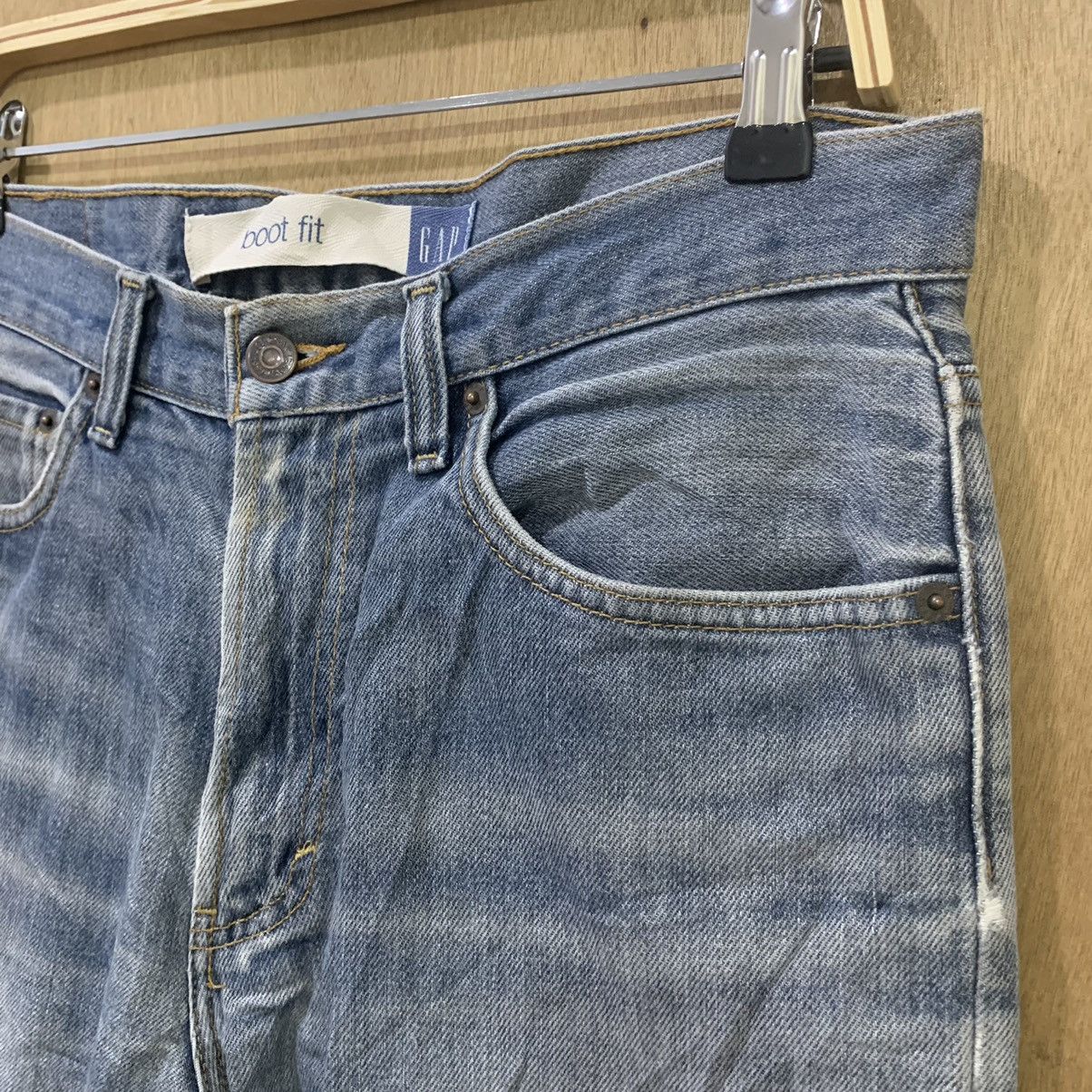 Gap GAP BLUE Vintage 90s Boot Fit Distress Stonewash Denim Jean Size US 33 - 7 Thumbnail