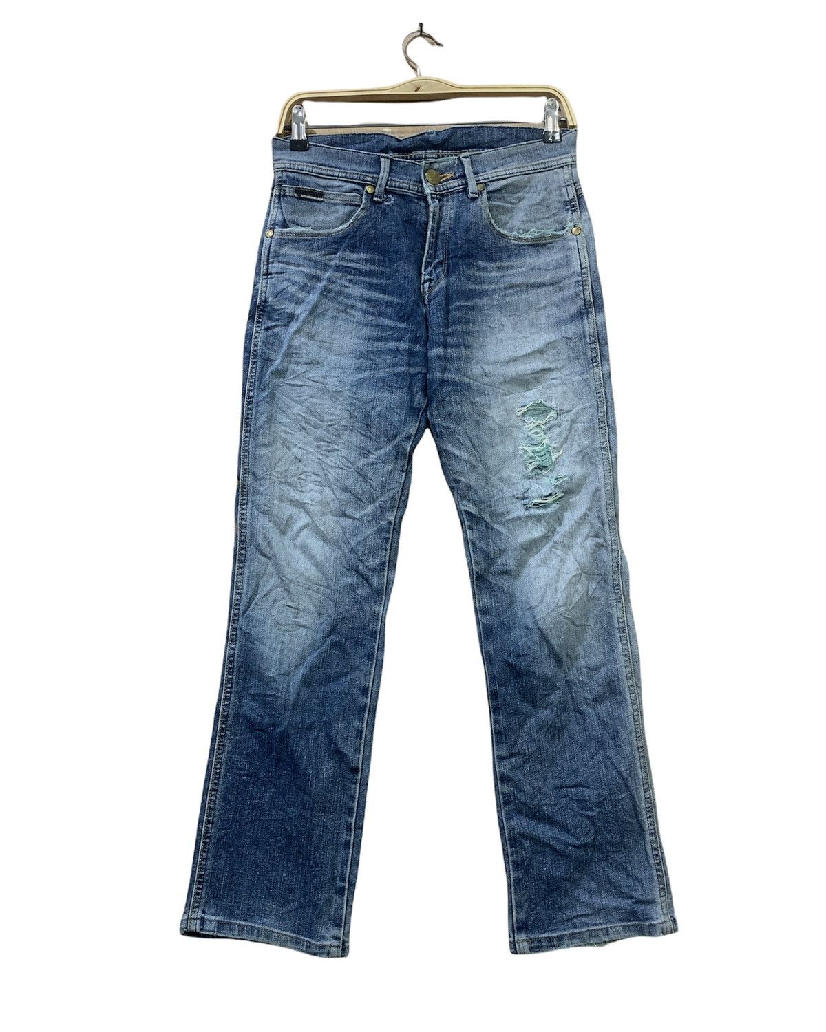 Wrangler WRANGLER Vintag 90s Stonewash Indigo Distressed Denim Jeans Size US 29 - 1 Thumbnail