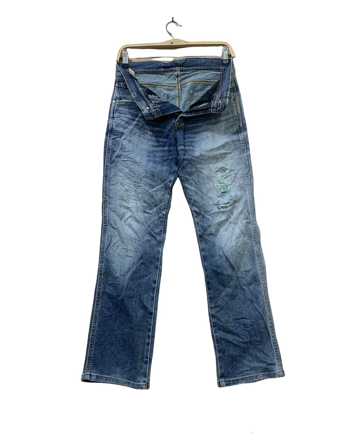 Wrangler WRANGLER Vintag 90s Stonewash Indigo Distressed Denim Jeans Size US 29 - 3 Thumbnail