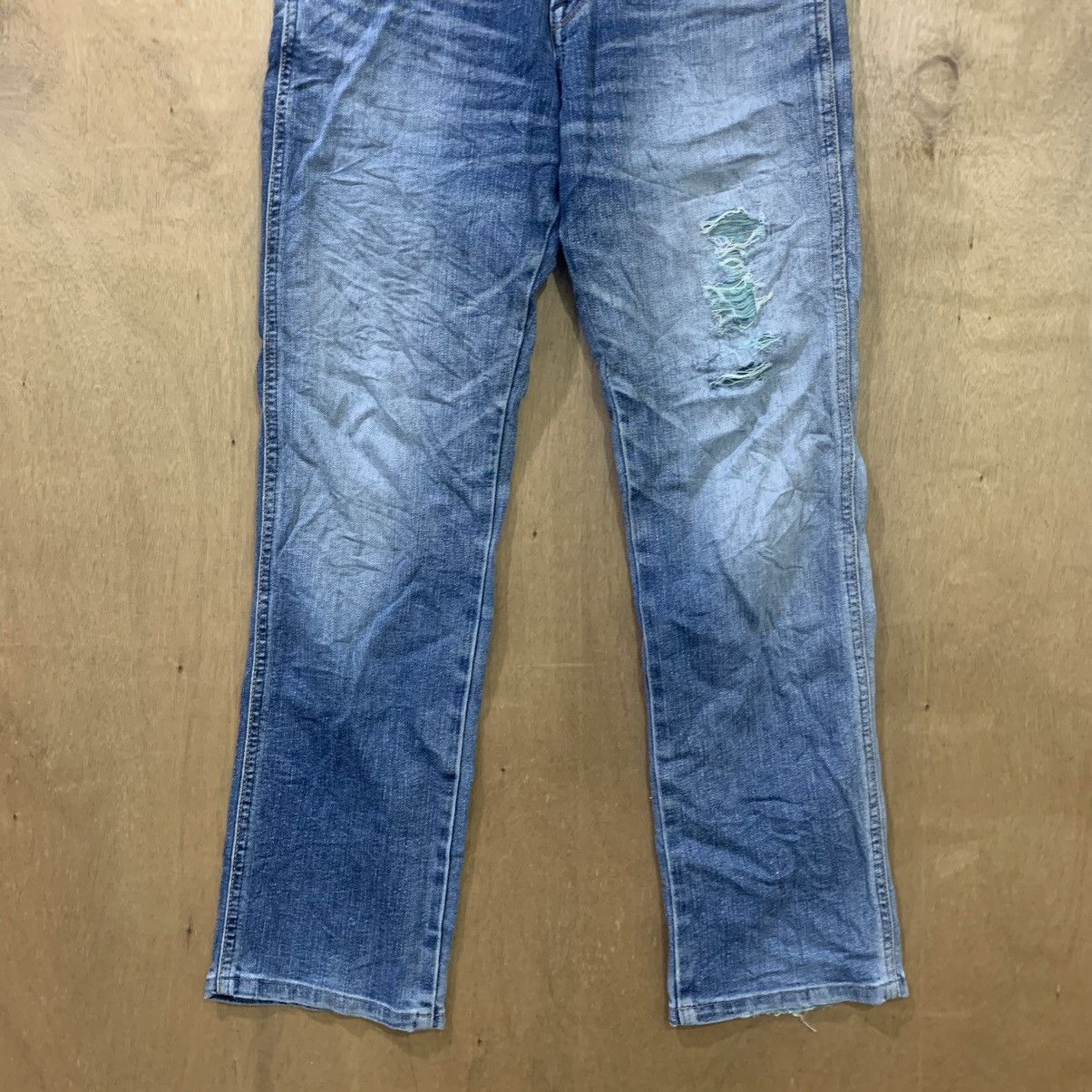 Wrangler WRANGLER Vintag 90s Stonewash Indigo Distressed Denim Jeans Size US 29 - 5 Thumbnail