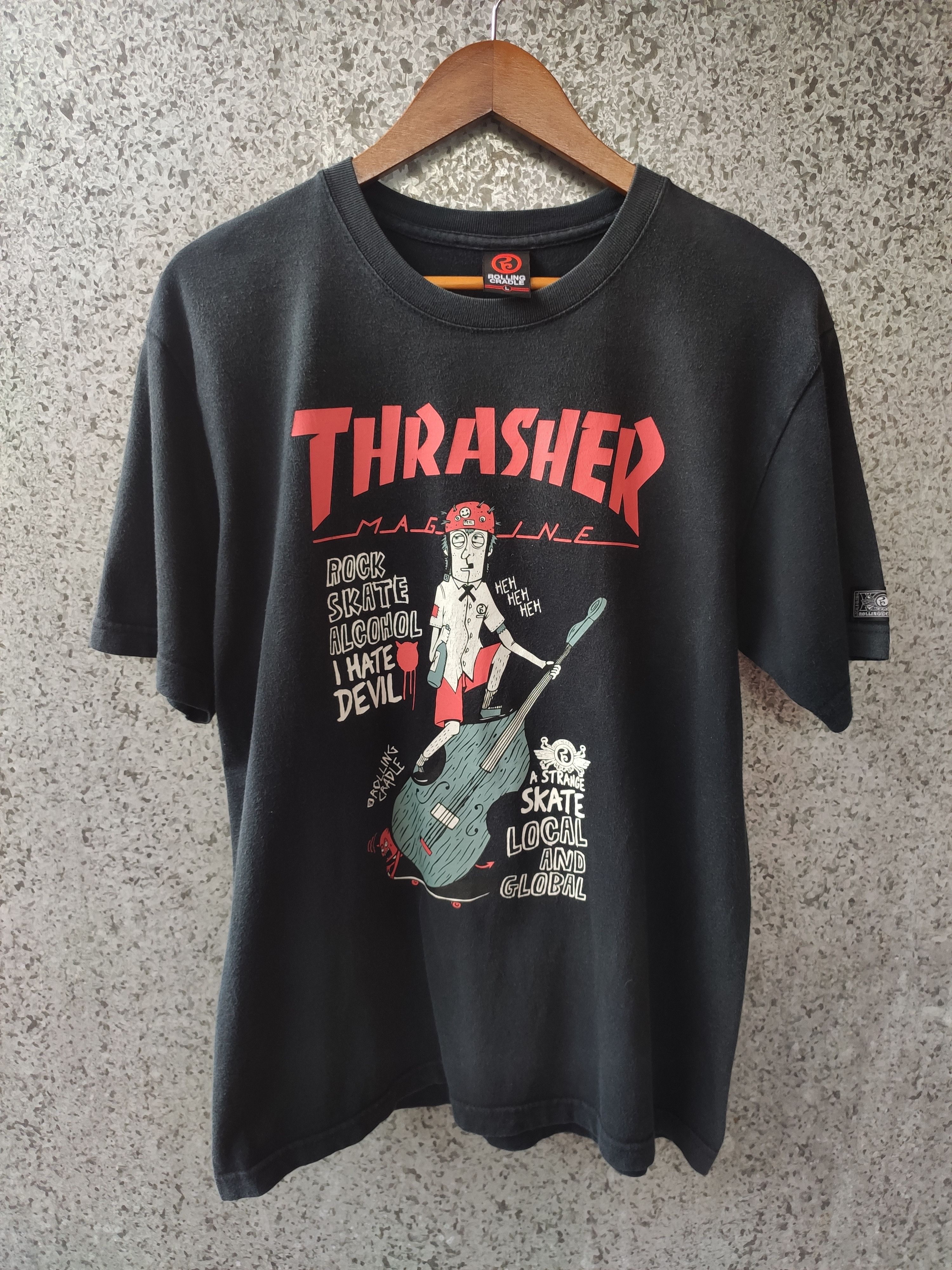 Thrasher 🔥 Vtg Trasher t shirt Skateboard Magazine Rolling Cradle Size US L / EU 52-54 / 3 - 2 Thumbnail