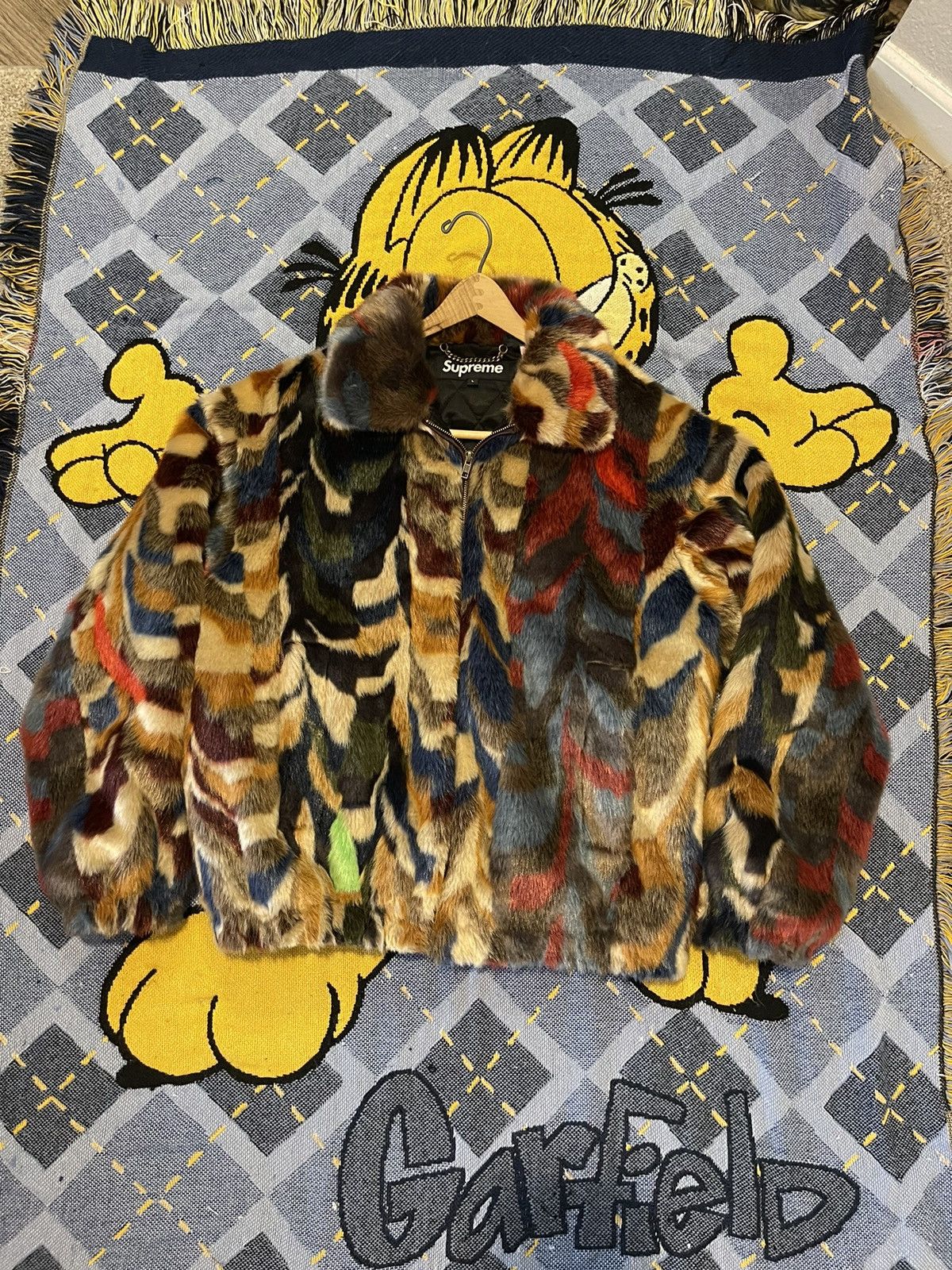 image of Supreme Faux Fur Bomber Multi Color, Men's (Size Large)