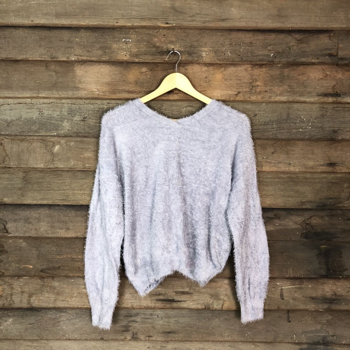 Homespun Knitwear Japan Light Purple Mohair shaggy fur cardigan Knitwear#c1072 Size US M / EU 48-50 / 2 - 10 Thumbnail