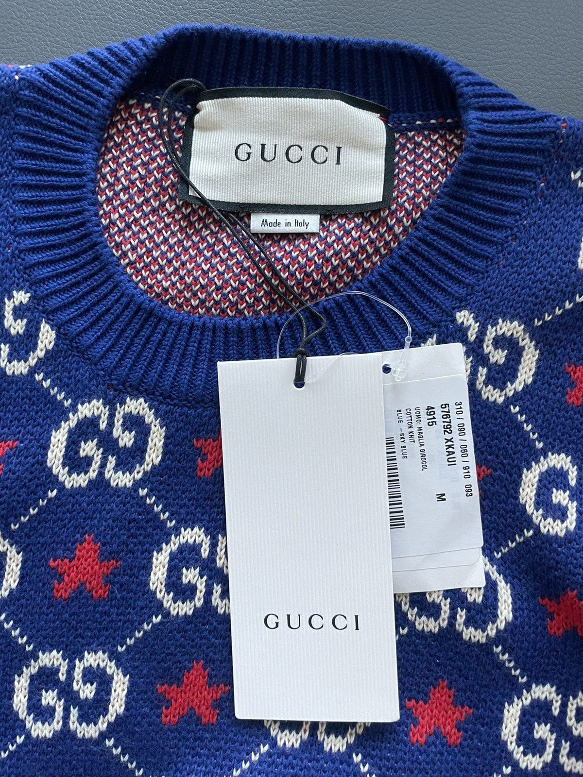 Gucci $2,500 Value NEW Rare Runway Brand NEW GG Logo Star Sweater Size US L / EU 52-54 / 3 - 12 Thumbnail
