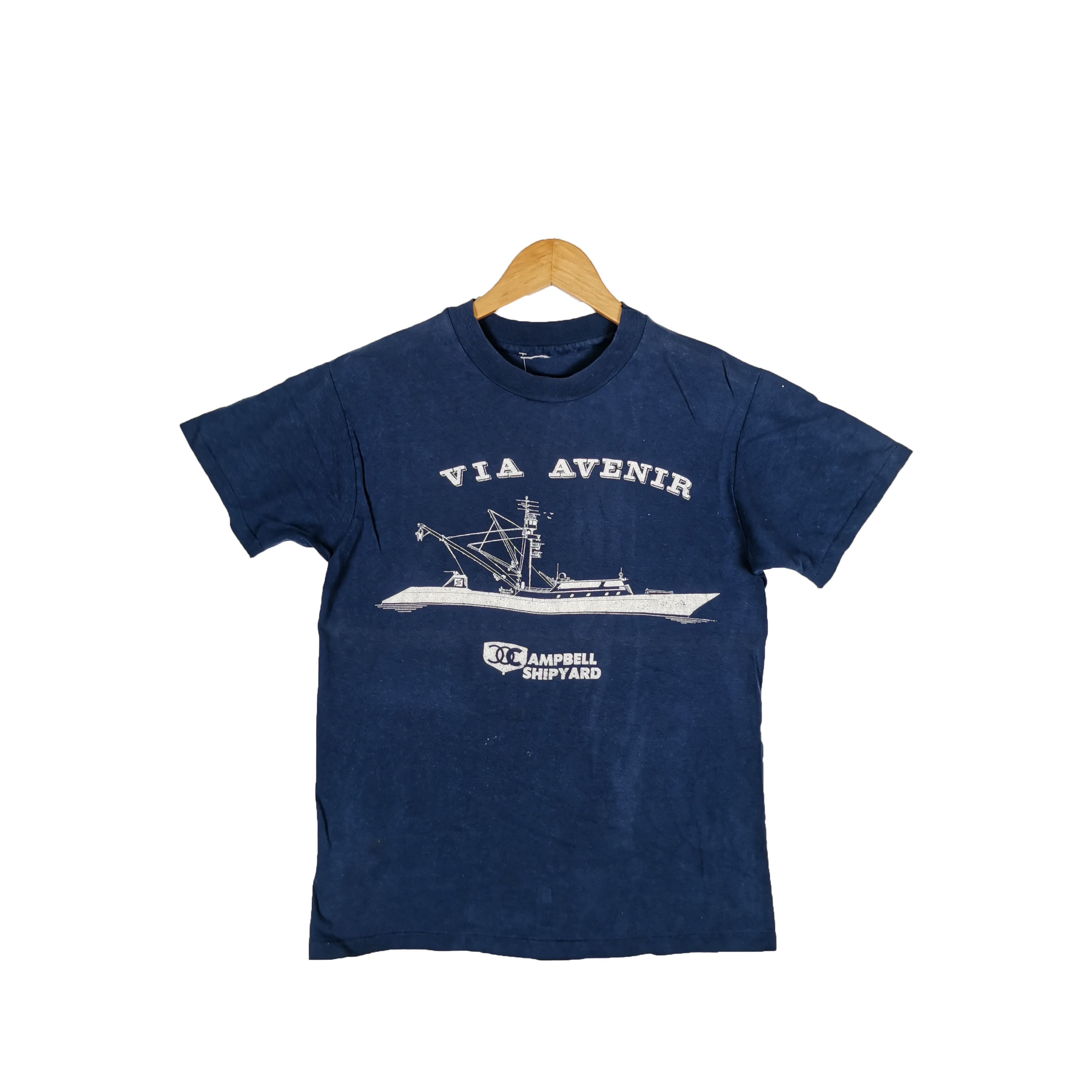 Vintage Via Avenir Ampbell Shipyard T-shirt Crewneck Tee