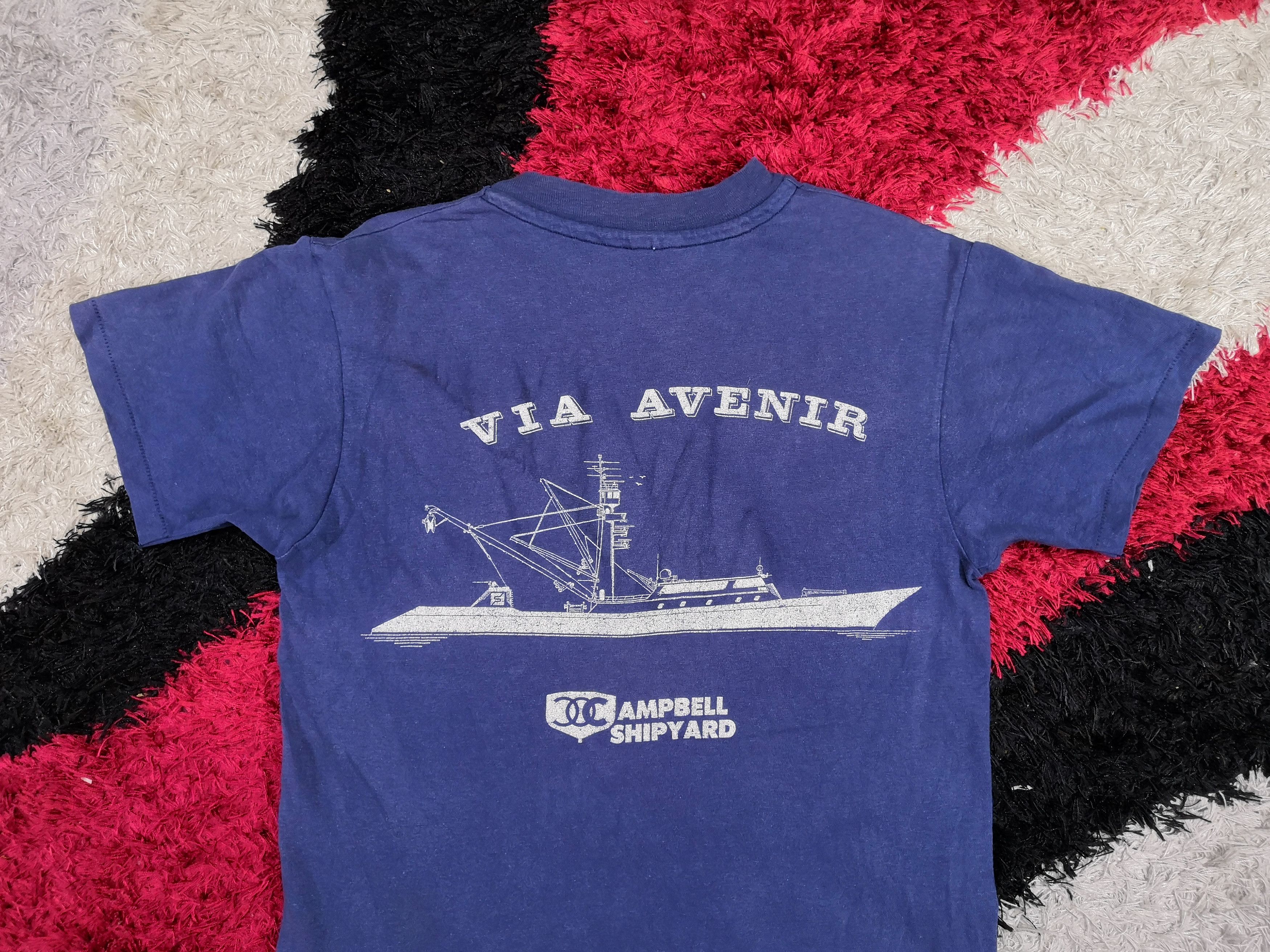Vintage Vintage Via Avenir Ampbell Shipyard T-shirt Crewneck Tee Size US S / EU 44-46 / 1 - 4 Thumbnail