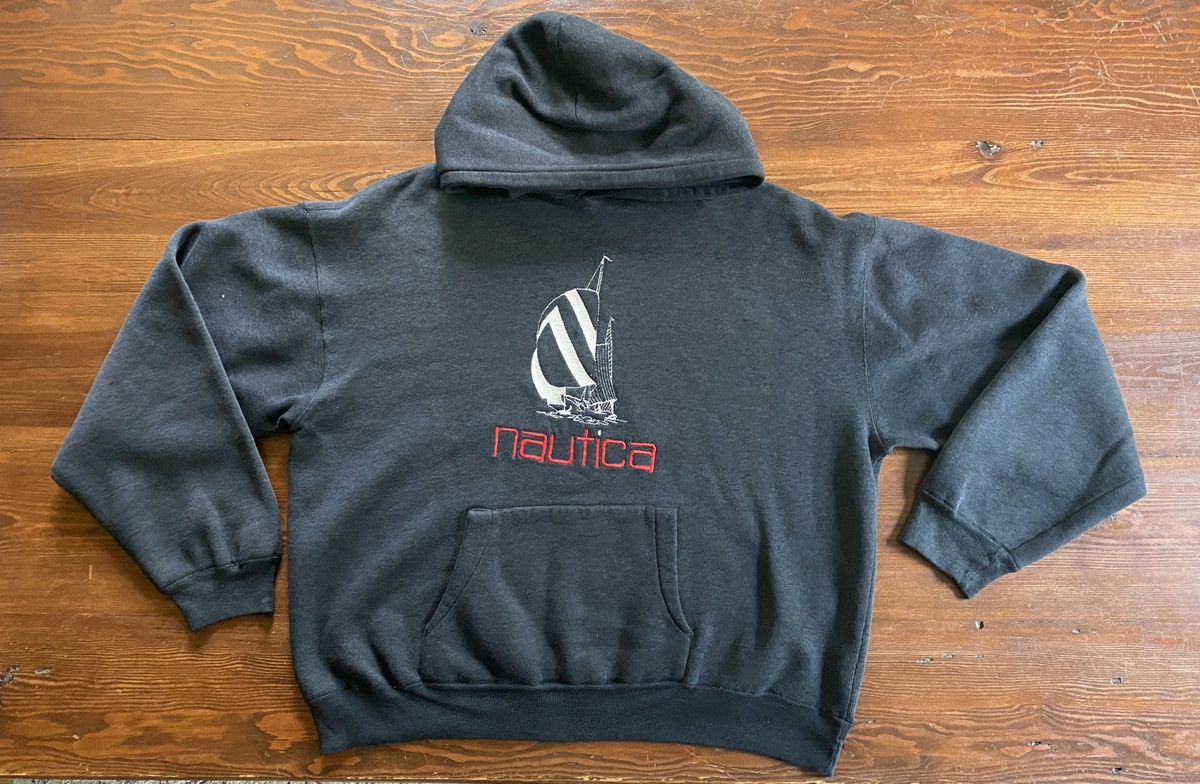 Nautica Vintage 90’s Nautica Big Logo Oversized Hoodie Sweatshirt Size US XL / EU 56 / 4 - 2 Thumbnail