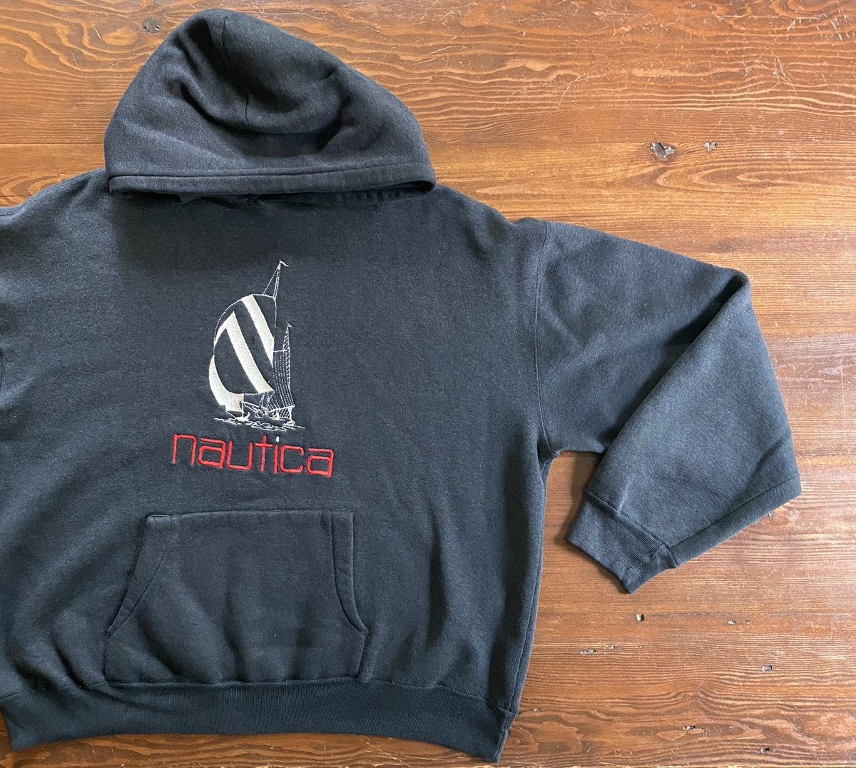 Nautica Vintage 90’s Nautica Big Logo Oversized Hoodie Sweatshirt Size US XL / EU 56 / 4 - 1 Thumbnail